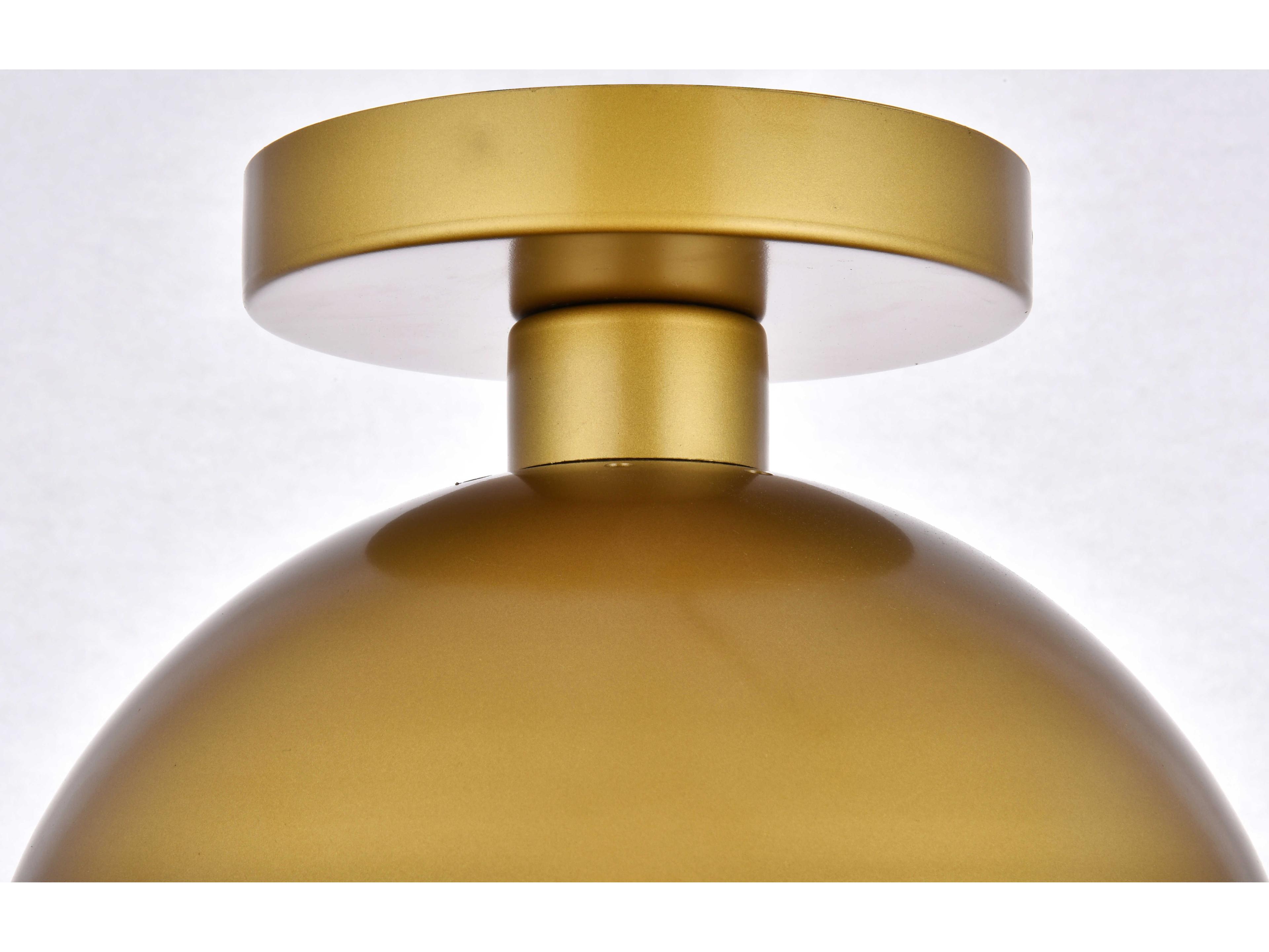 Elegant Lighting Eclipse 1-Light Brass Glass Globe Flush Mount