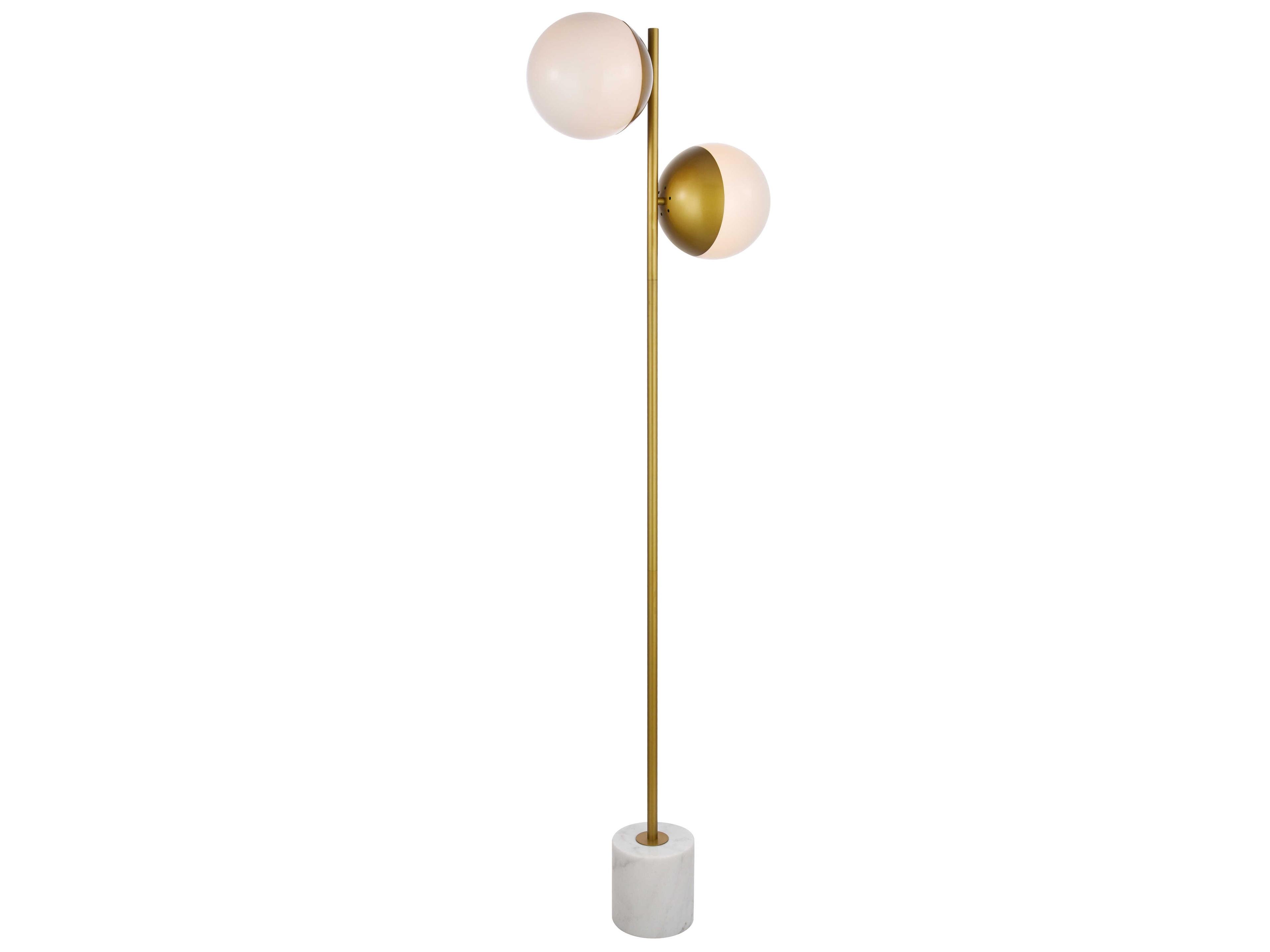 Elegant Lighting Eclipse Brass Glass Floor Lamp