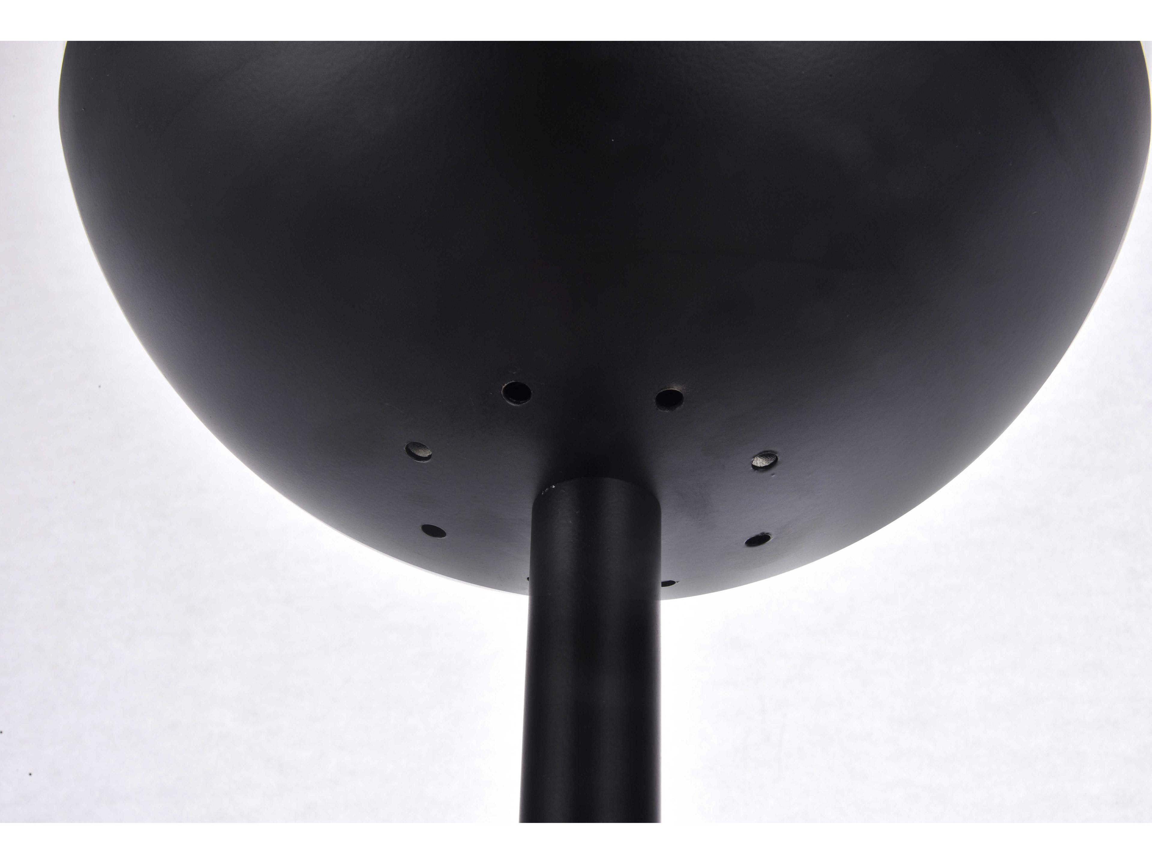 Elegant Lighting Eclipse Black Floor Lamp with Clear Glass Shade