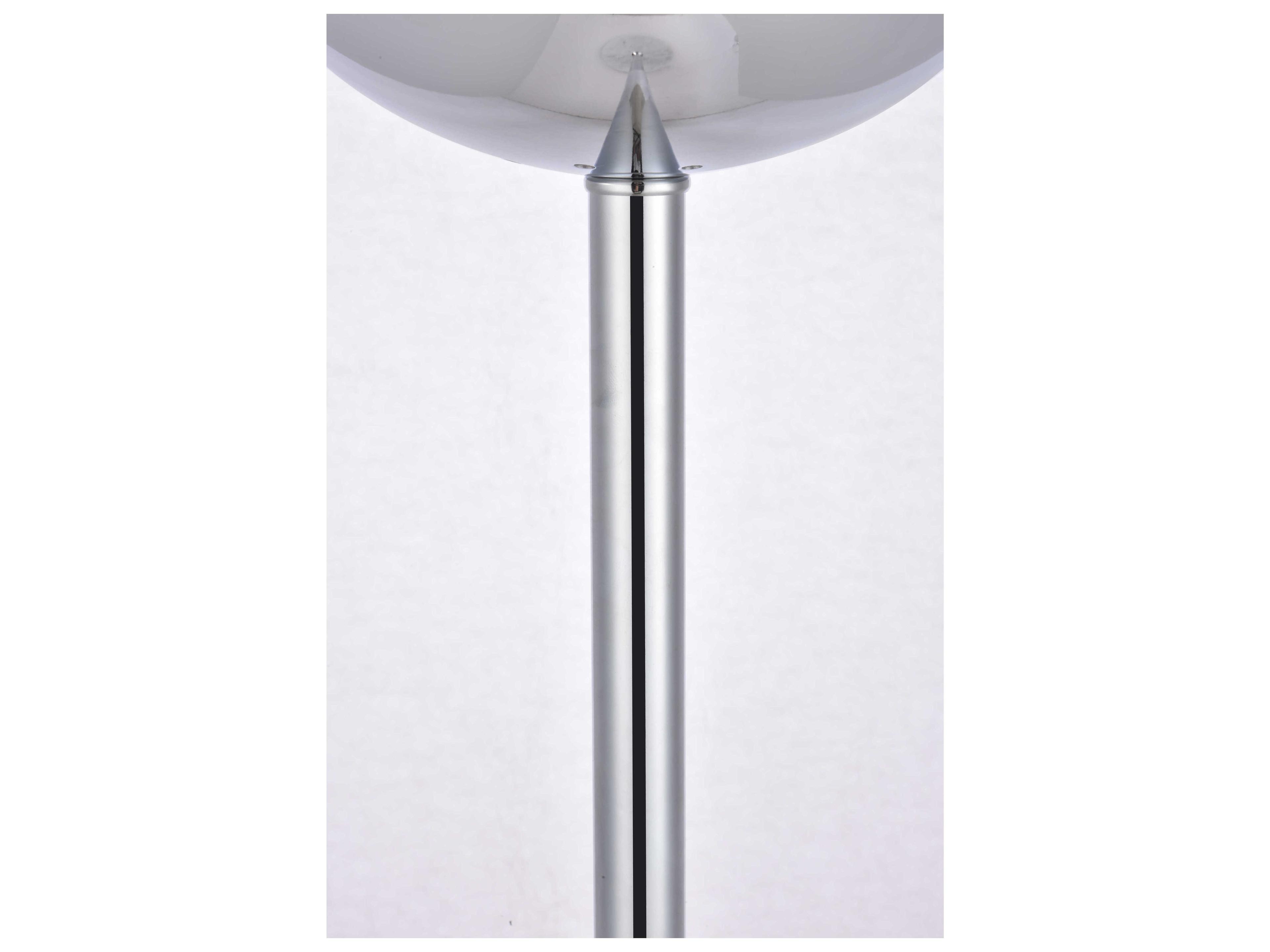 Elegant Lighting Eclipse Chrome Floor Lamp with Frosted White Glass Shade