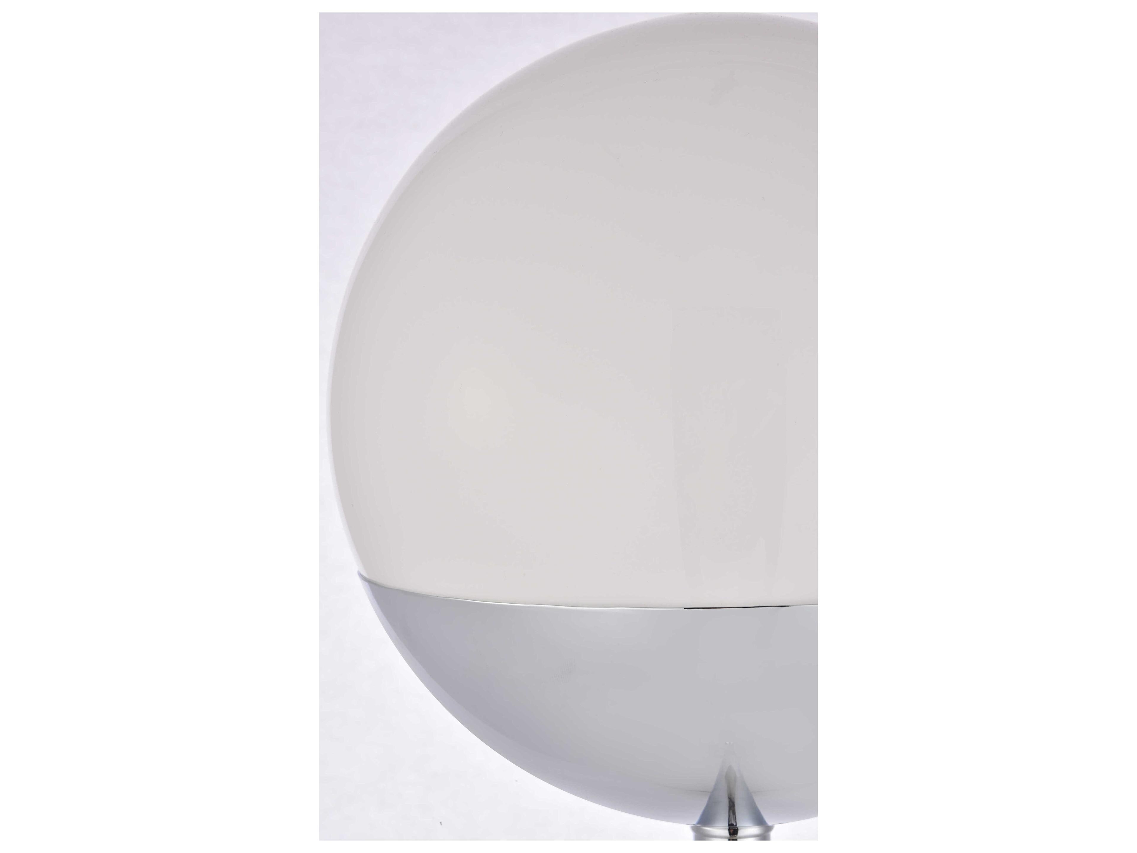 Elegant Lighting Eclipse Chrome Floor Lamp with Frosted White Glass Shade