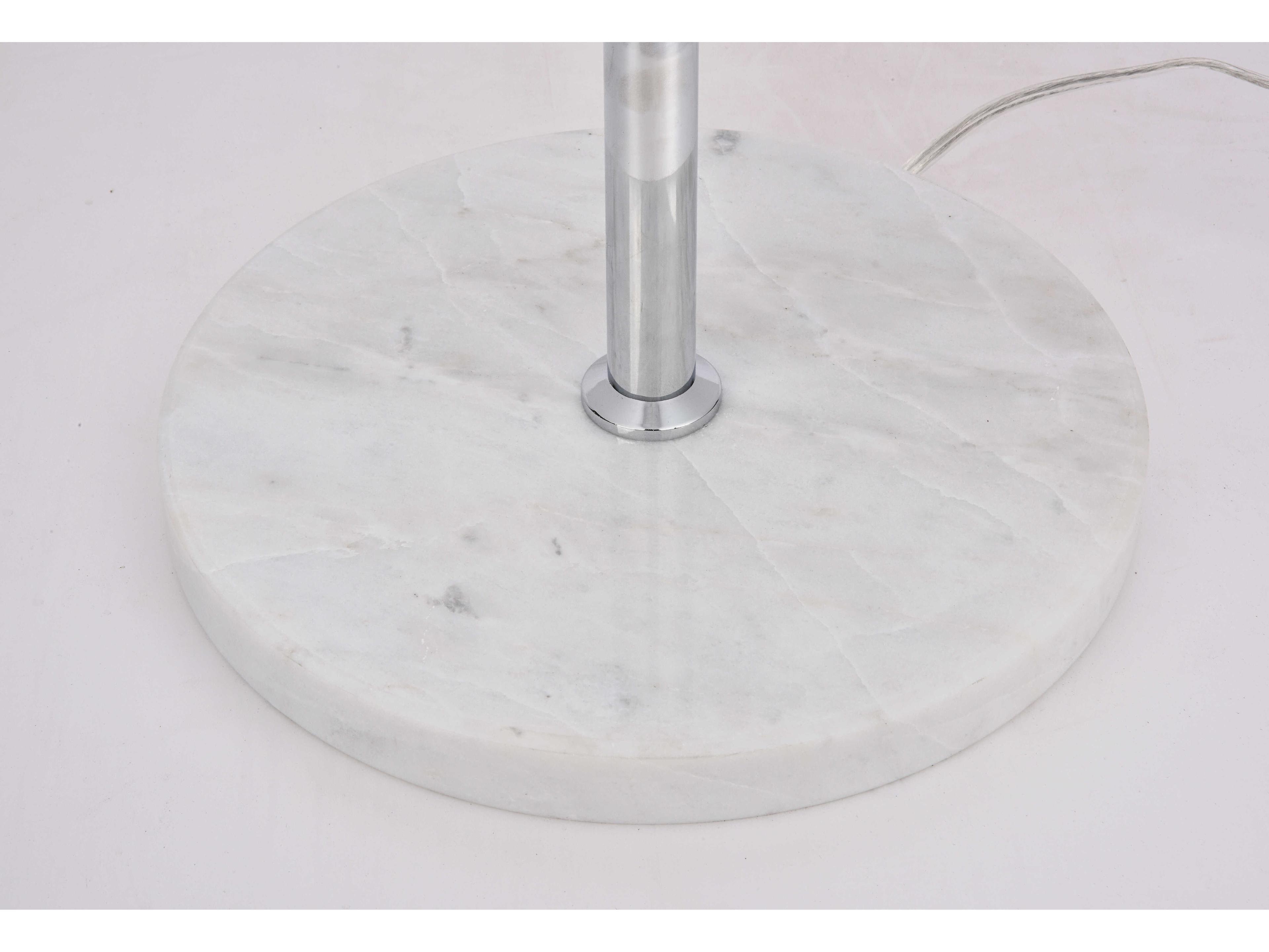 Elegant Lighting Eclipse Chrome Floor Lamp with Frosted White Glass Shade