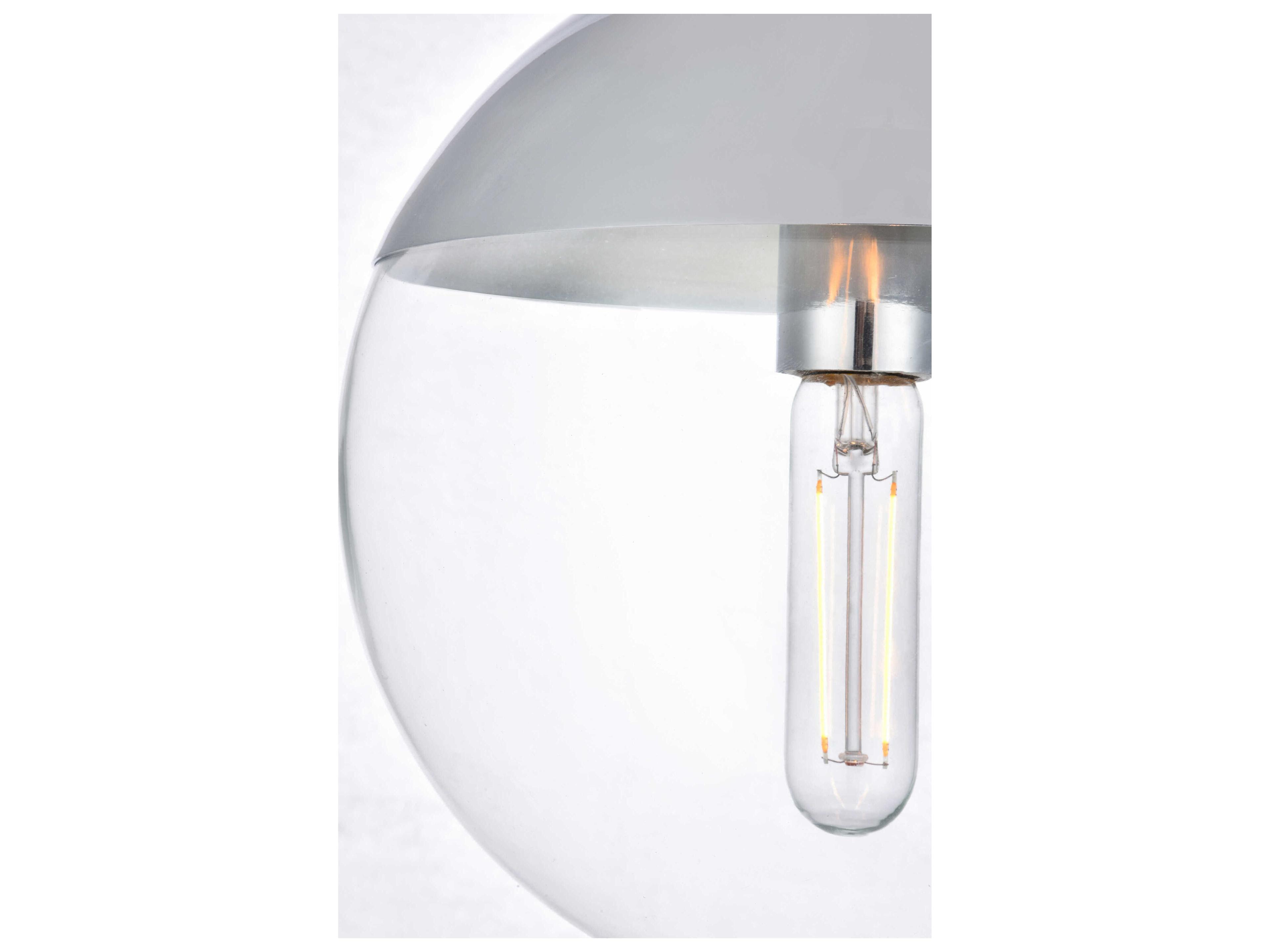 Elegant Lighting Eclipse Chrome Floor Lamp with Clear Glass Shade