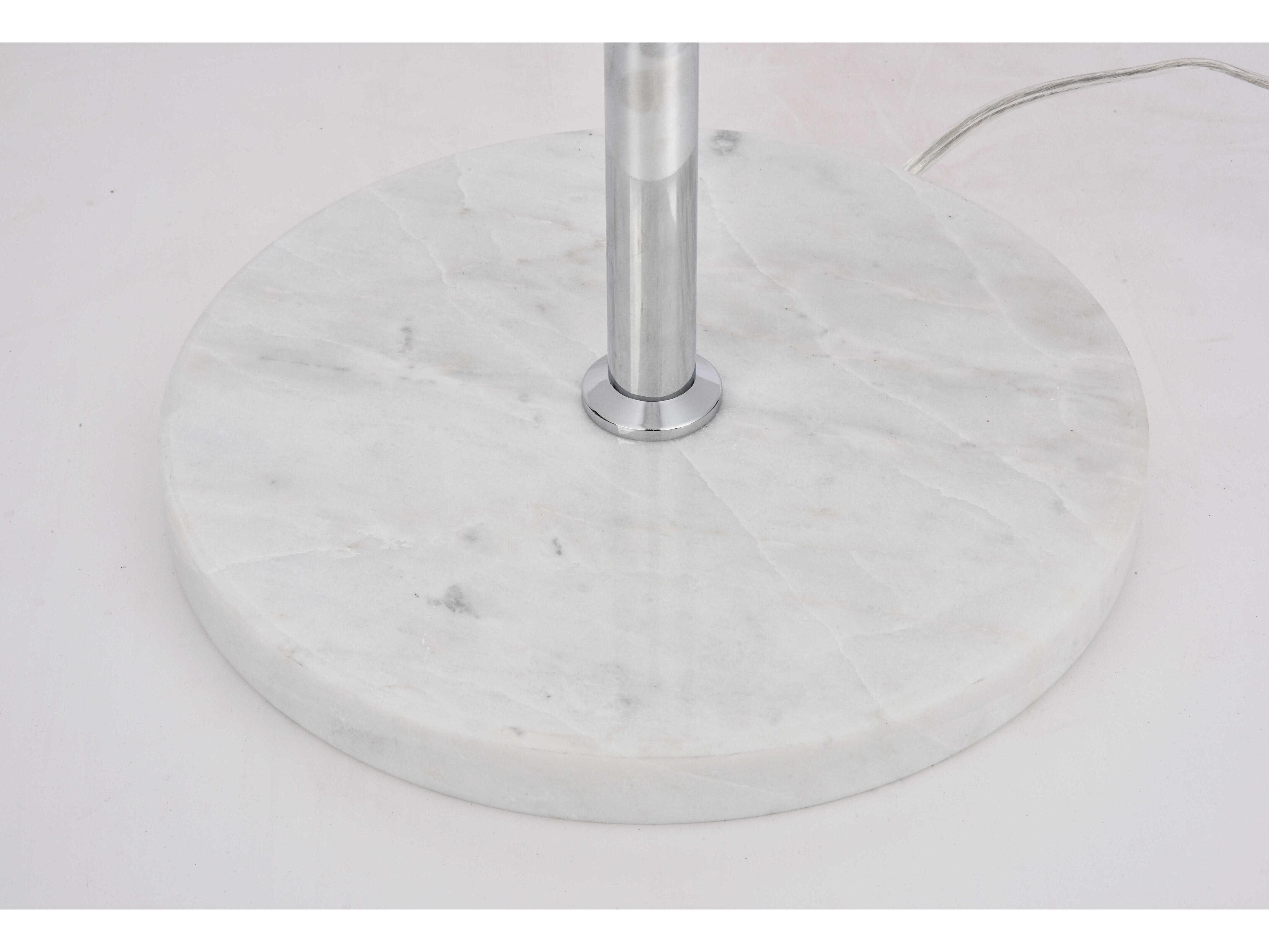 Elegant Lighting Eclipse Chrome Floor Lamp with Clear Glass Shade