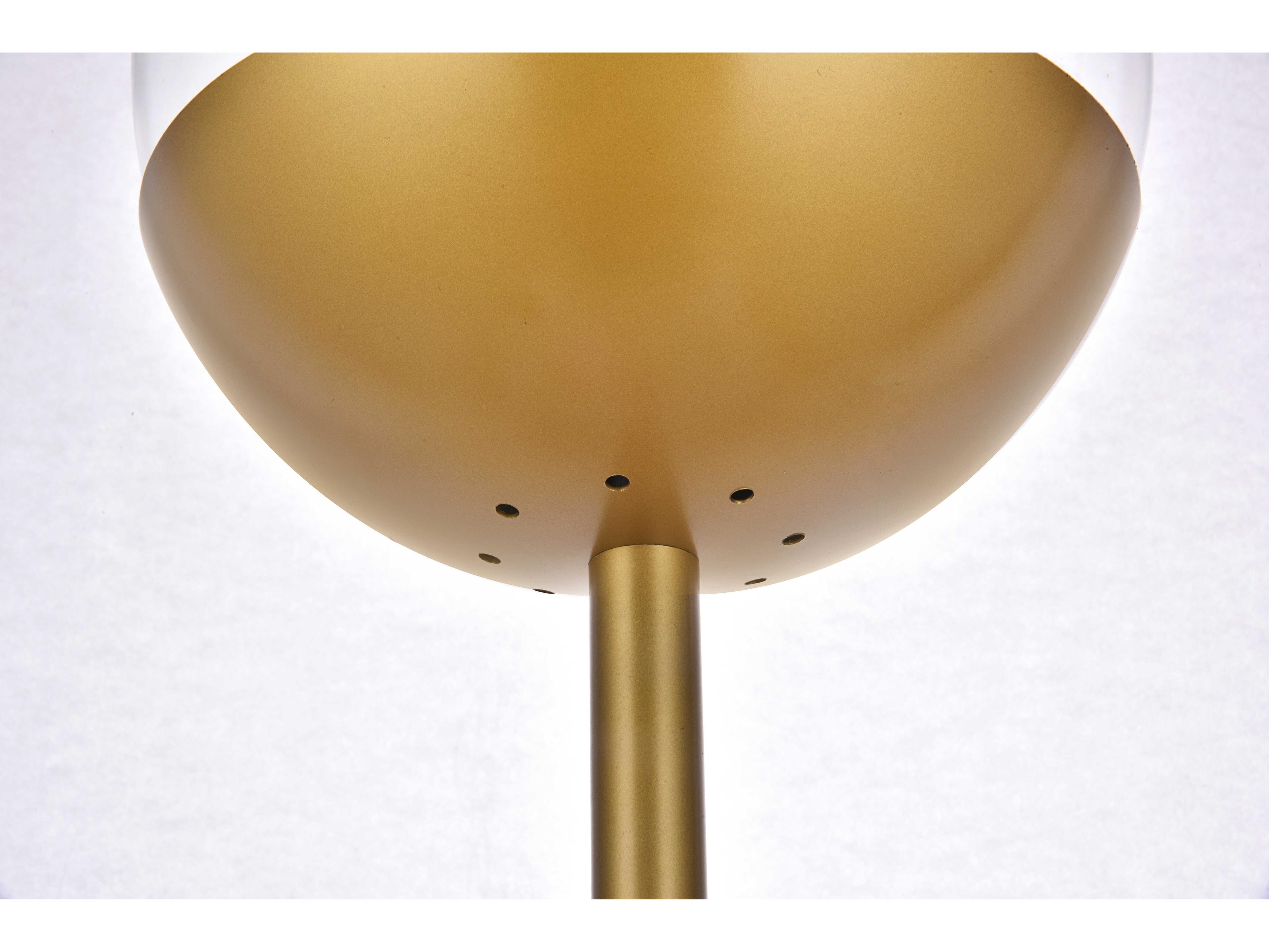Elegant Lighting Eclipse Brass Floor Lamp with Clear Glass Shade