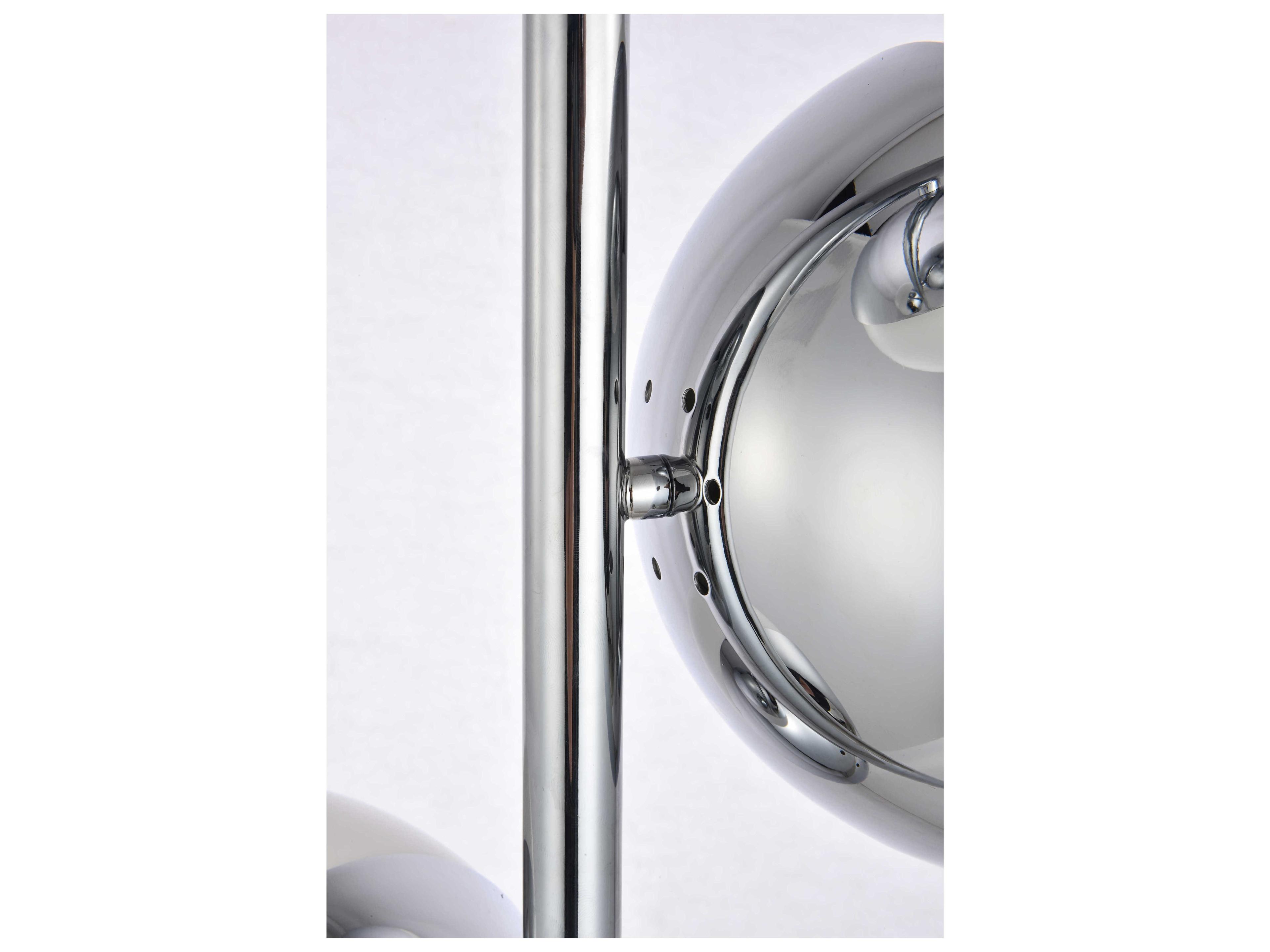 Elegant Lighting Eclipse Chrome Floor Lamp with Frosted White Glass Shade