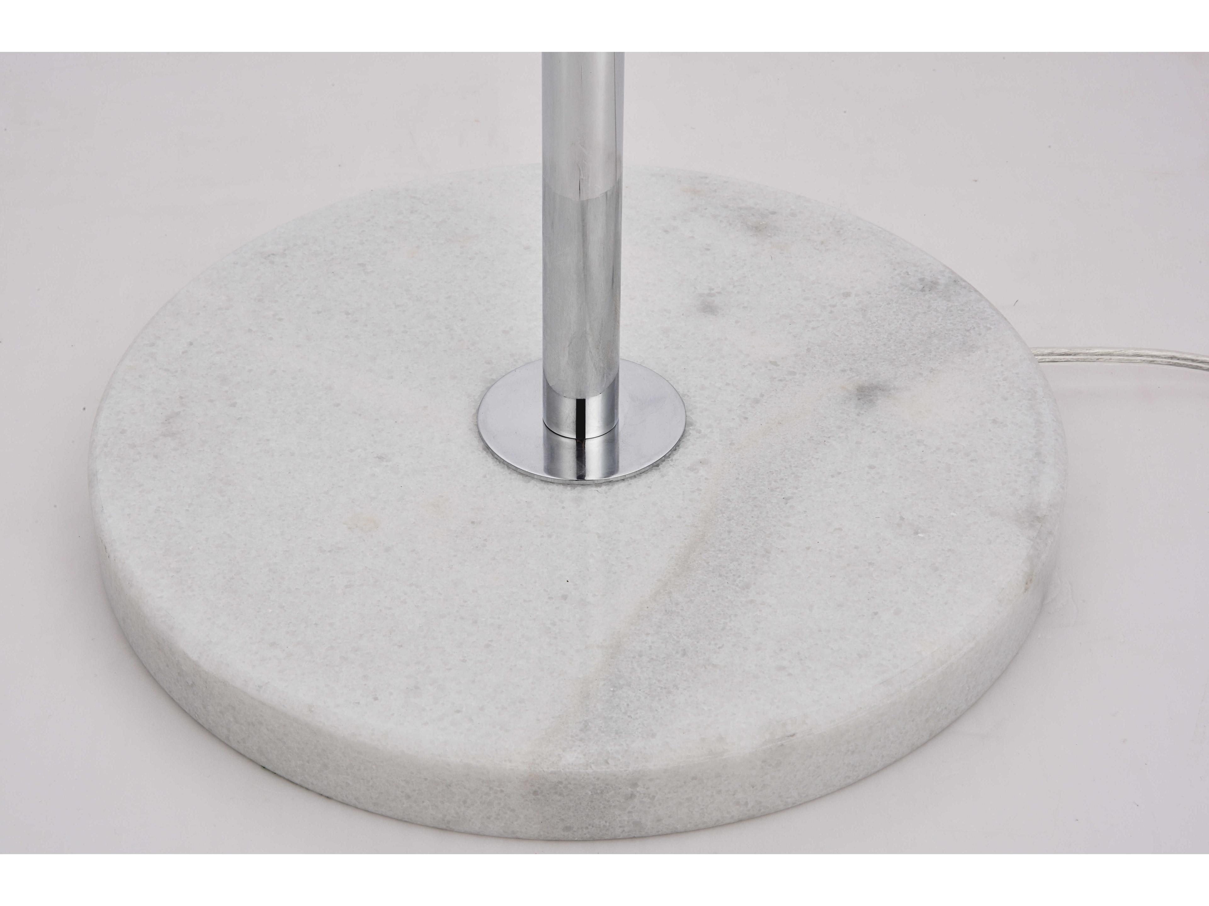 Elegant Lighting Eclipse Chrome Floor Lamp with Frosted White Glass Shade