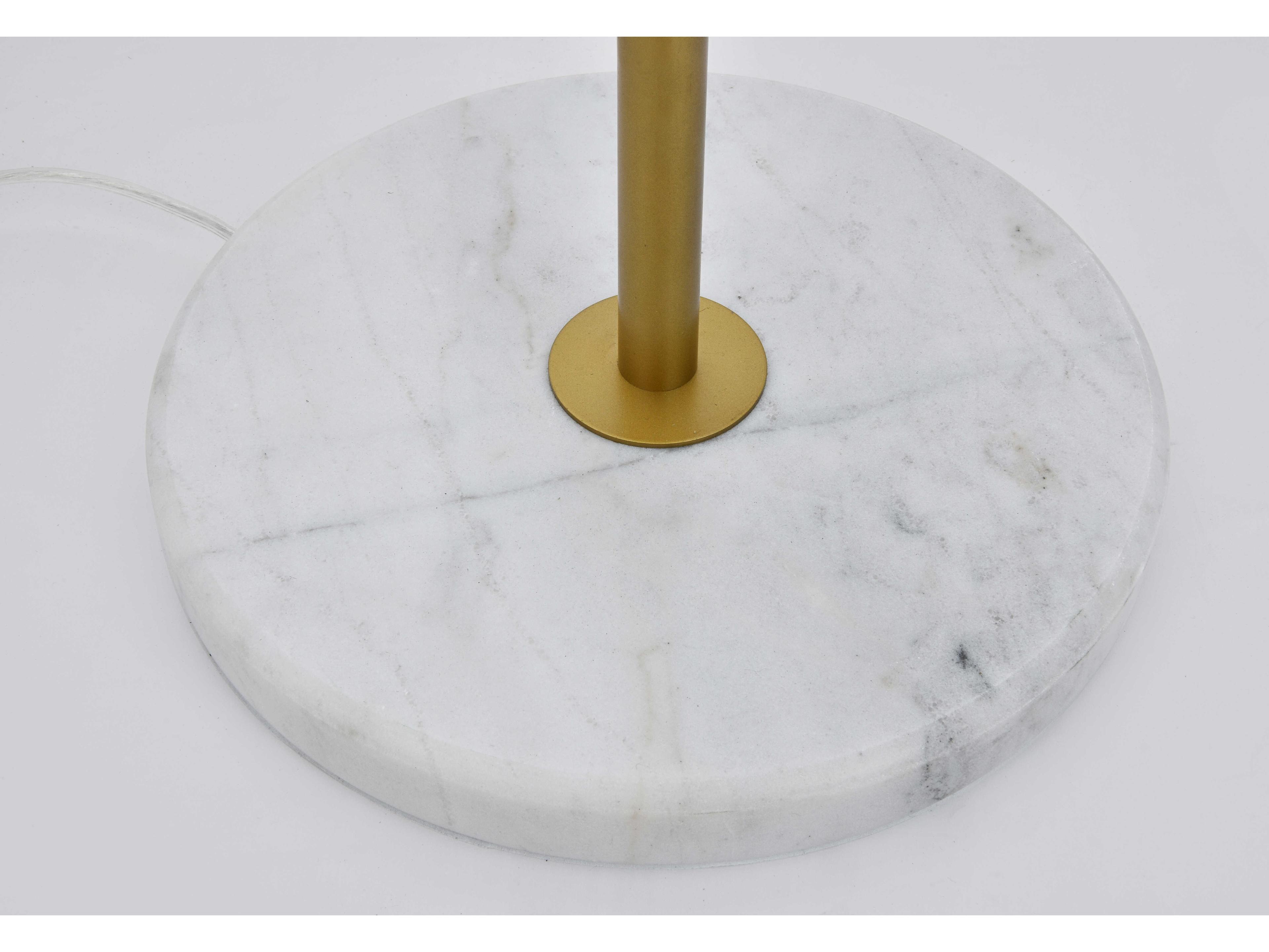 Elegant Lighting Eclipse Brass Floor Lamp with Frosted White Glass Shade