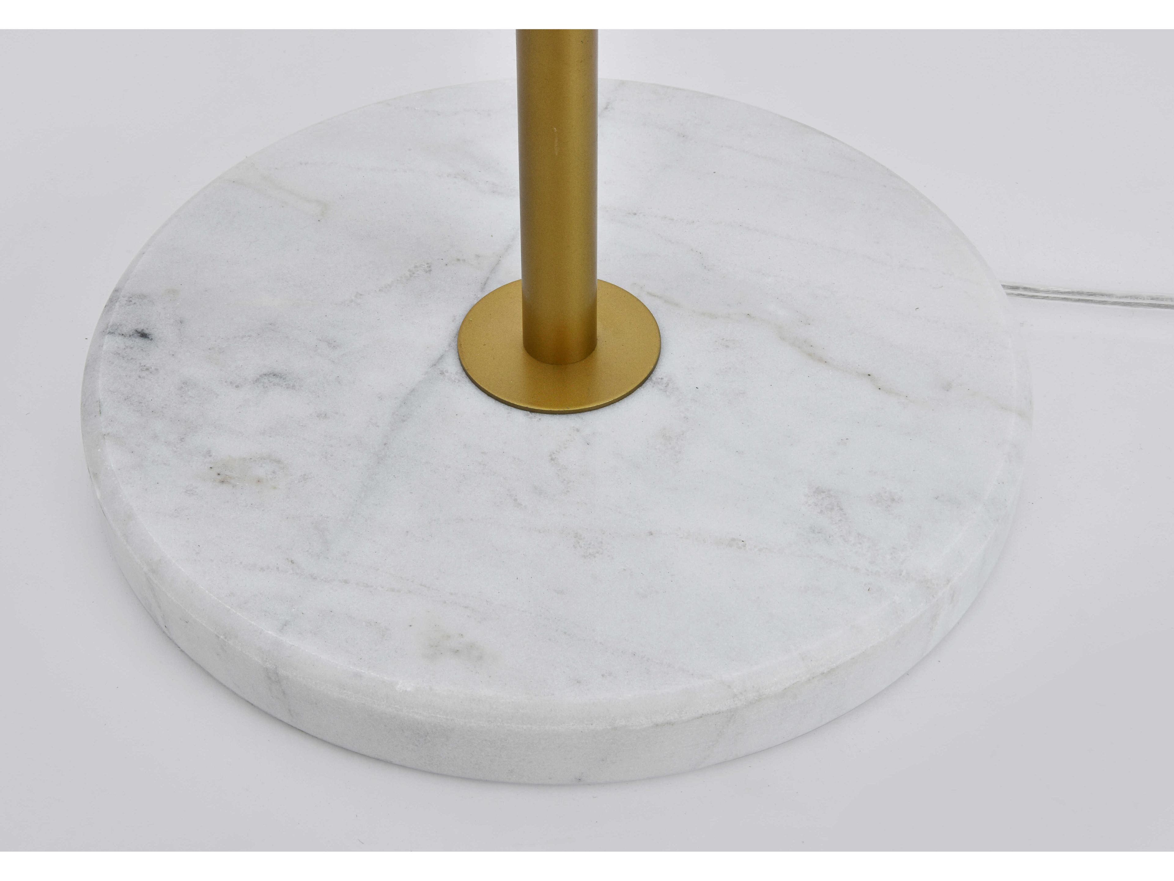 Elegant Lighting Eclipse Brass Floor Lamp with Clear Glass Shade