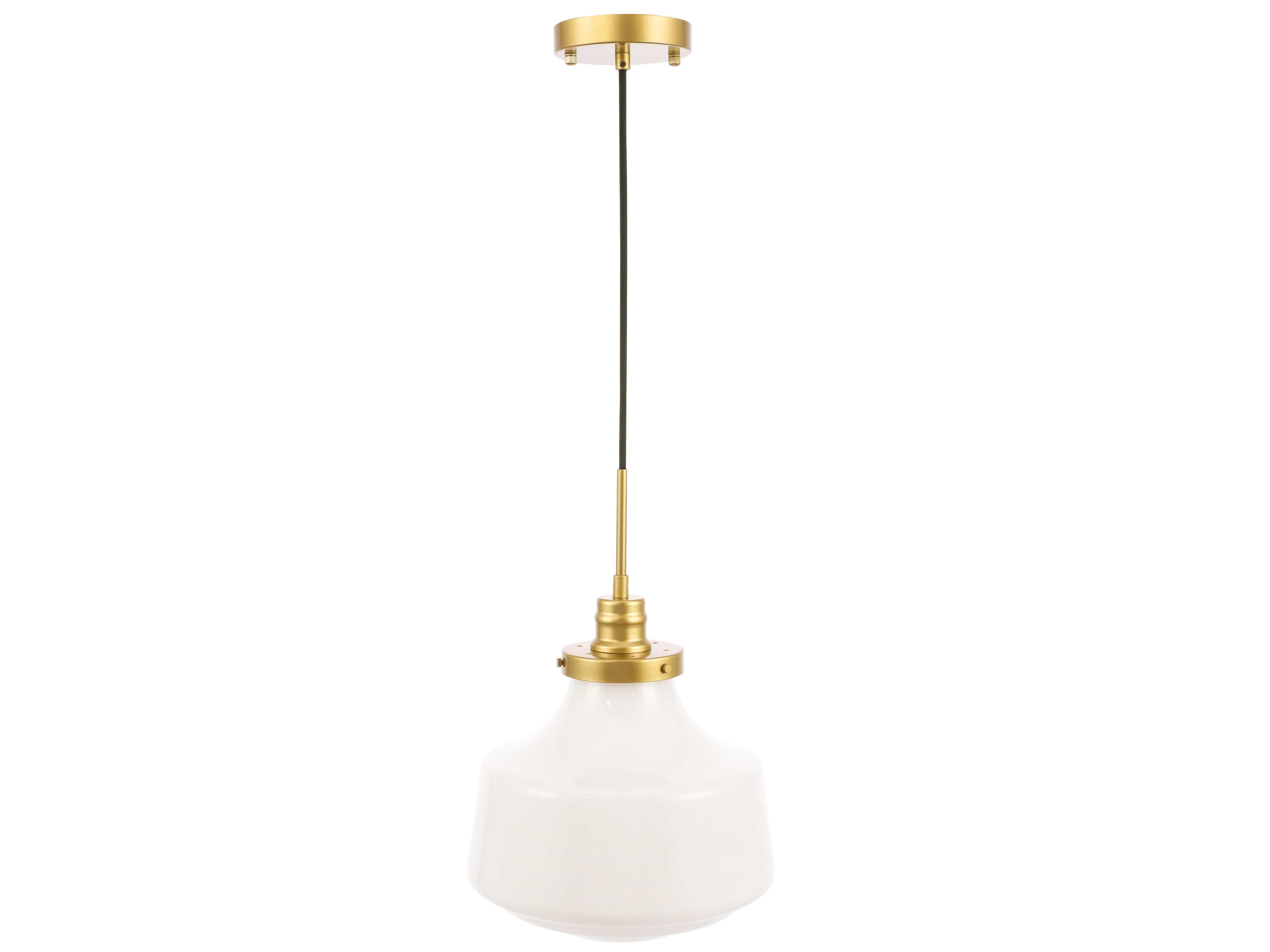 Elegant Lighting Lyle 1-Light Brass Glass Mini Pendant