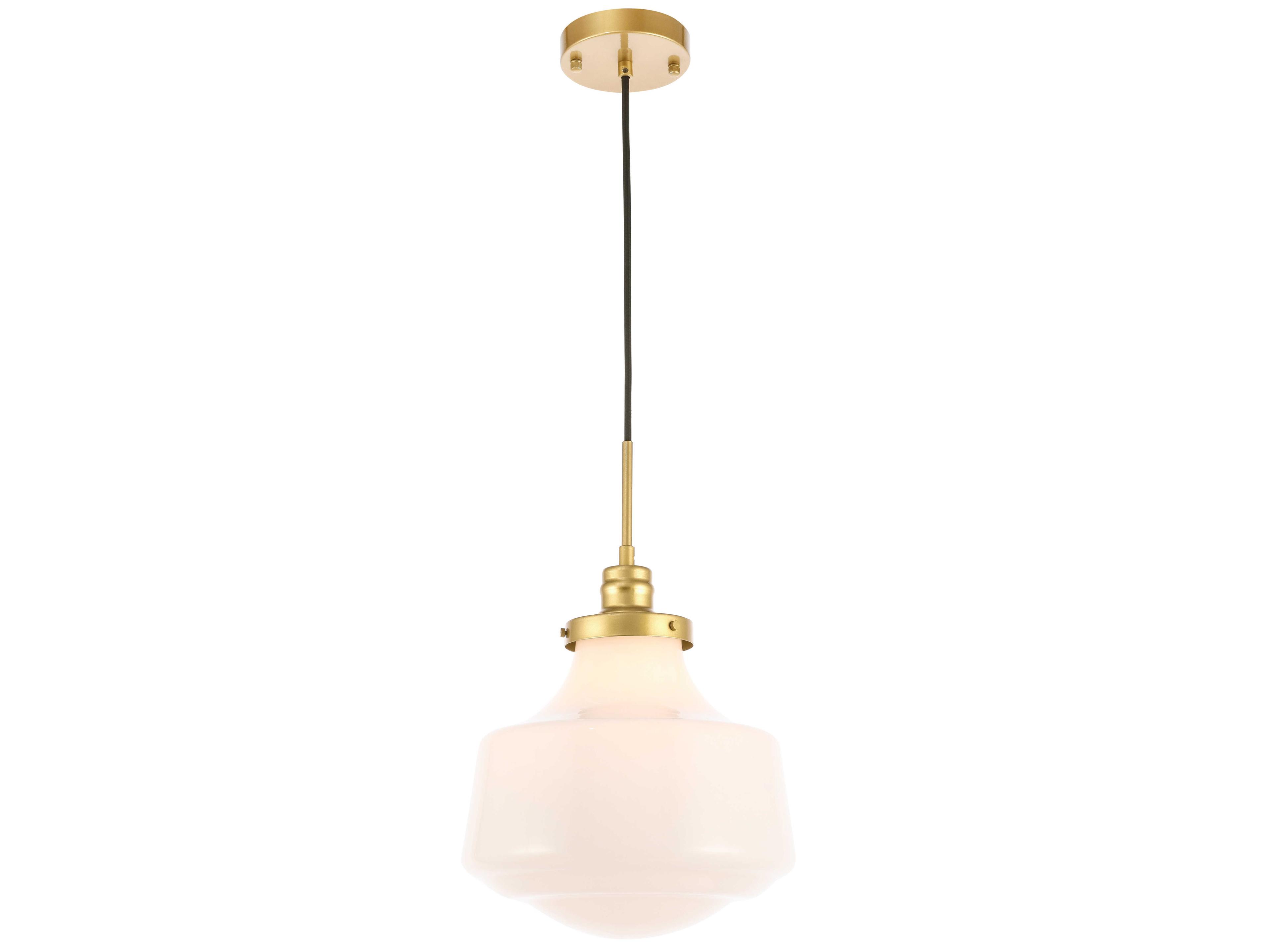 Elegant Lighting Lyle 1-Light Brass Glass Mini Pendant