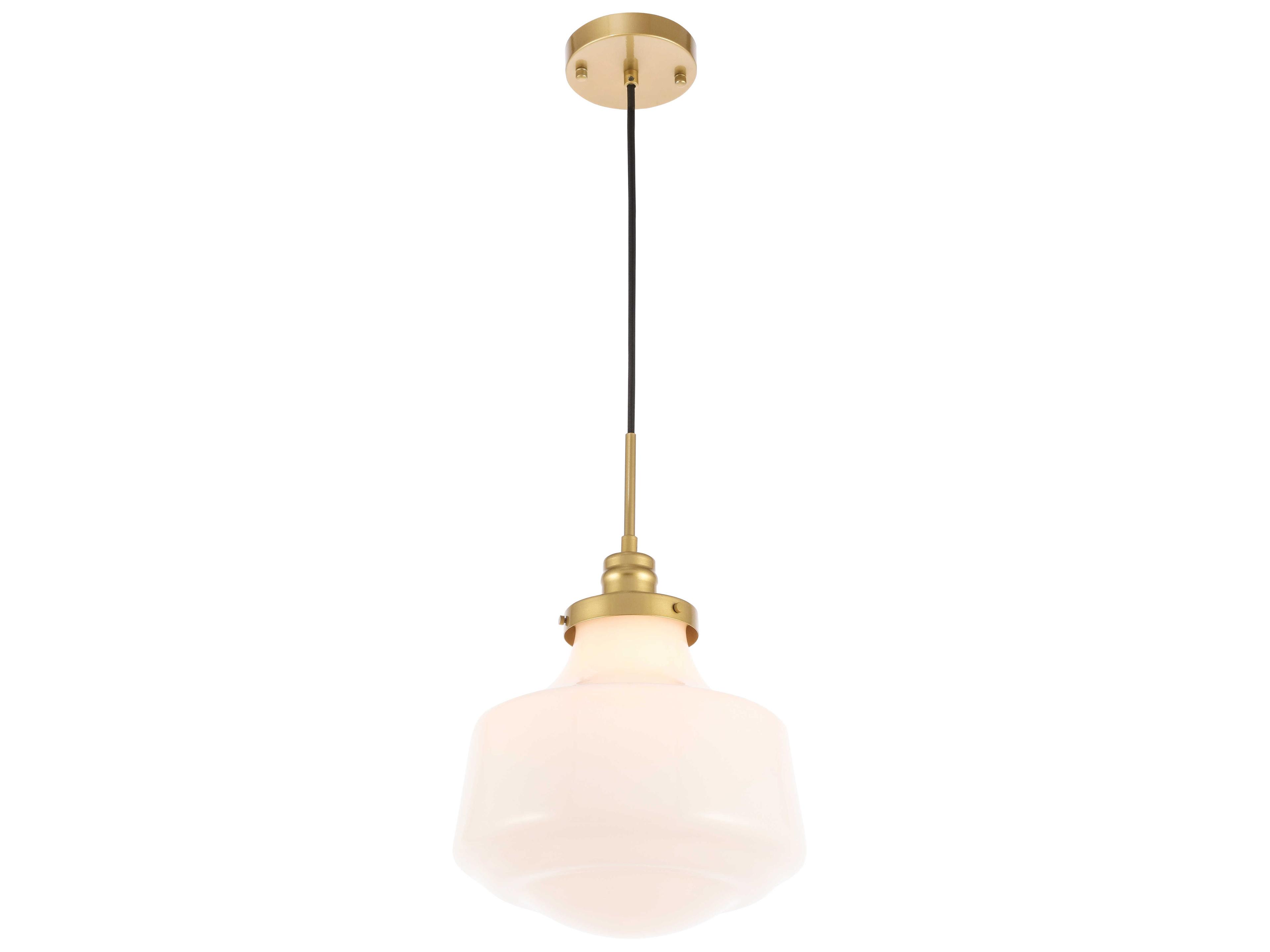 Elegant Lighting Lyle 1-Light Brass Glass Mini Pendant