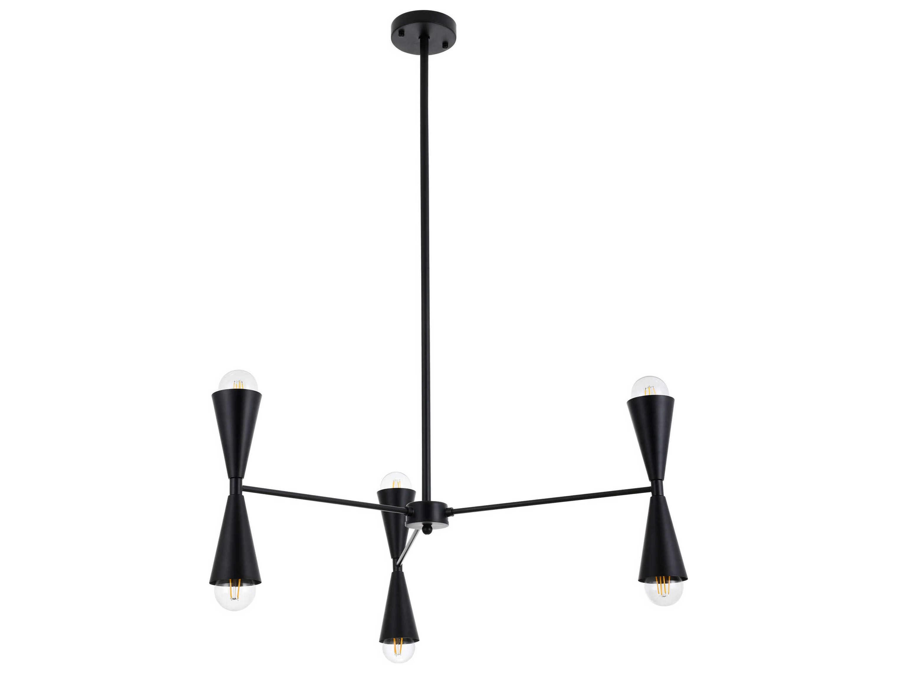 Elegant Lighting Cade 6-Light Black Chandelier