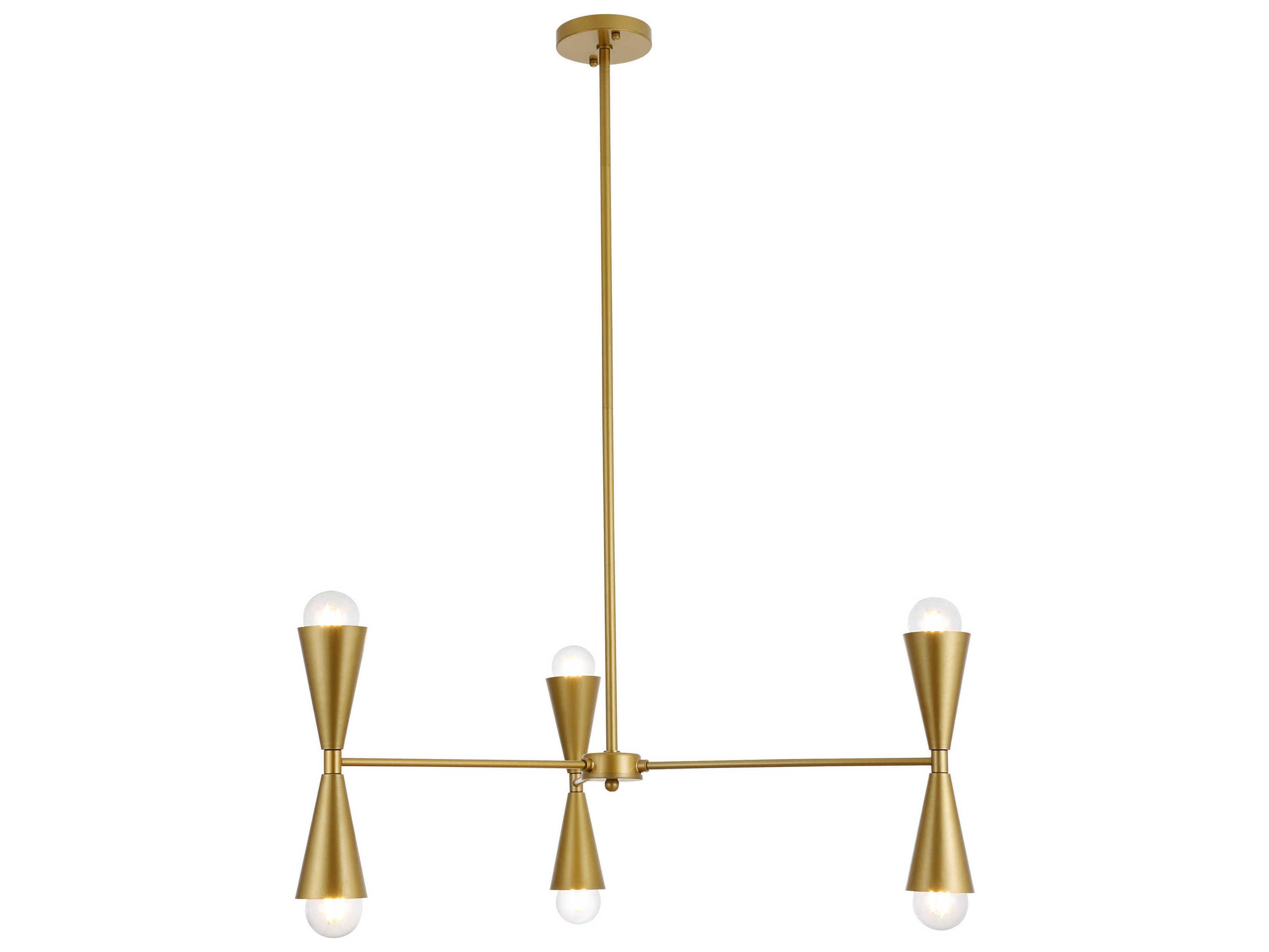 Elegant Lighting Cade 6-Light Brass Chandelier