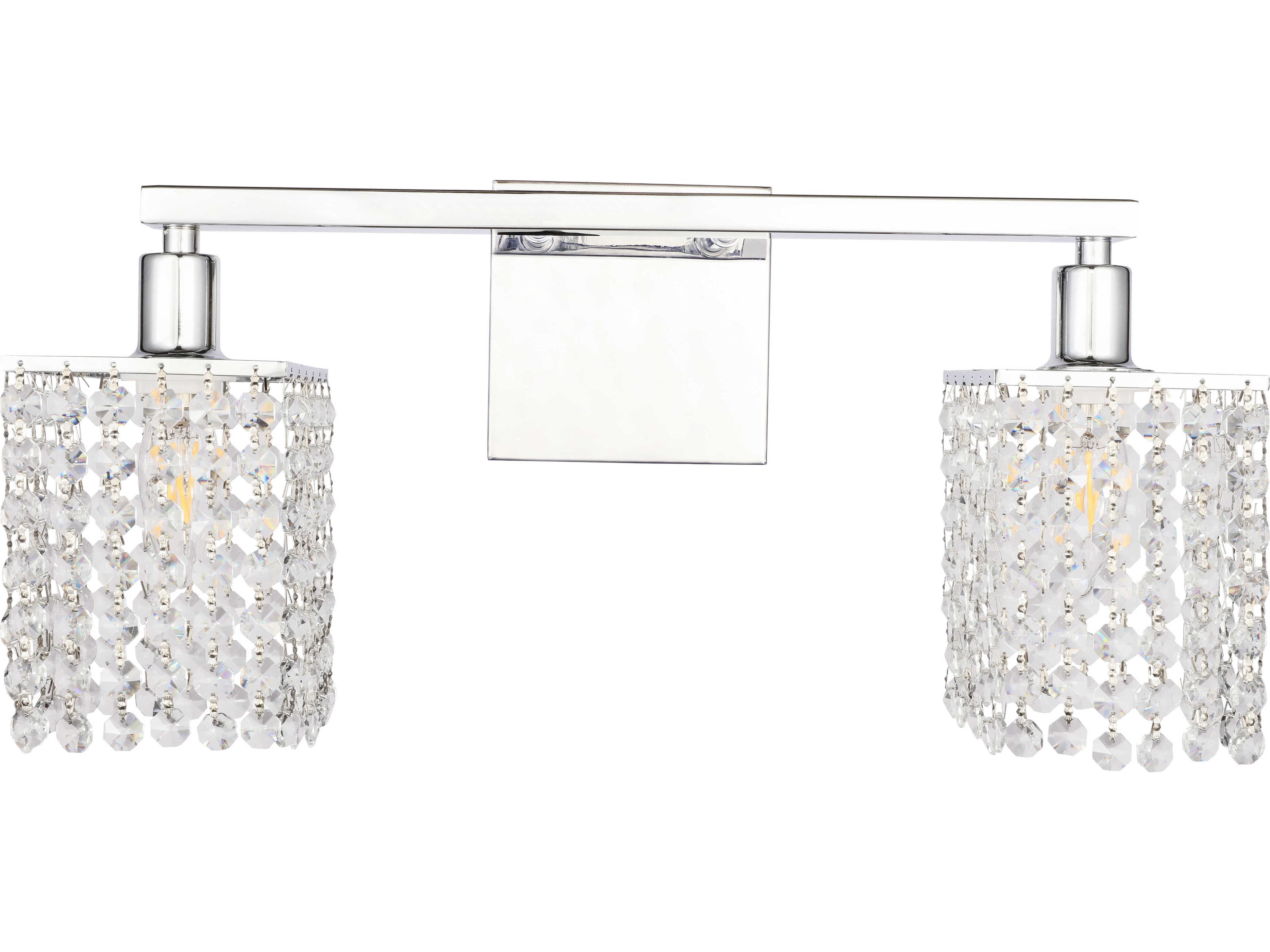 Elegant Lighting Phineas 2-Light Chrome Crystal Vanity Light