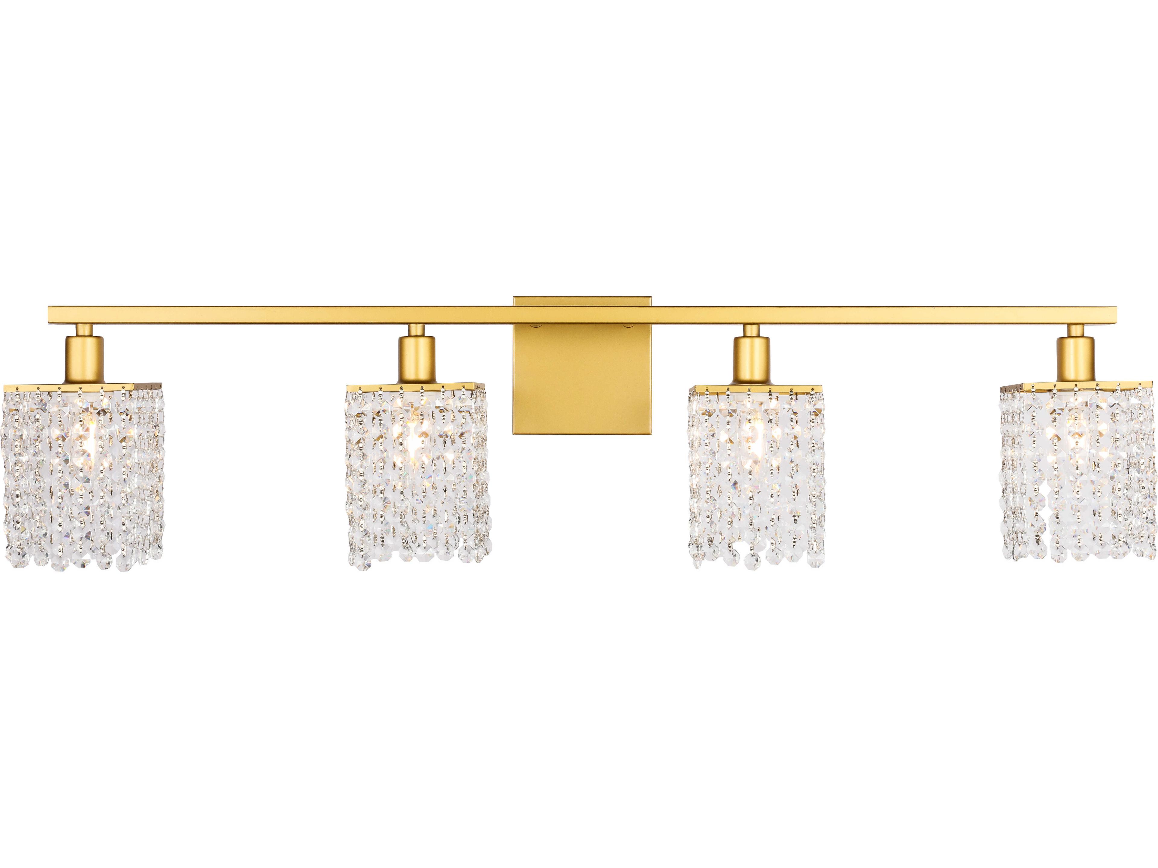 Elegant Lighting Phineas 4-Light Brass Crystal Vanity Light