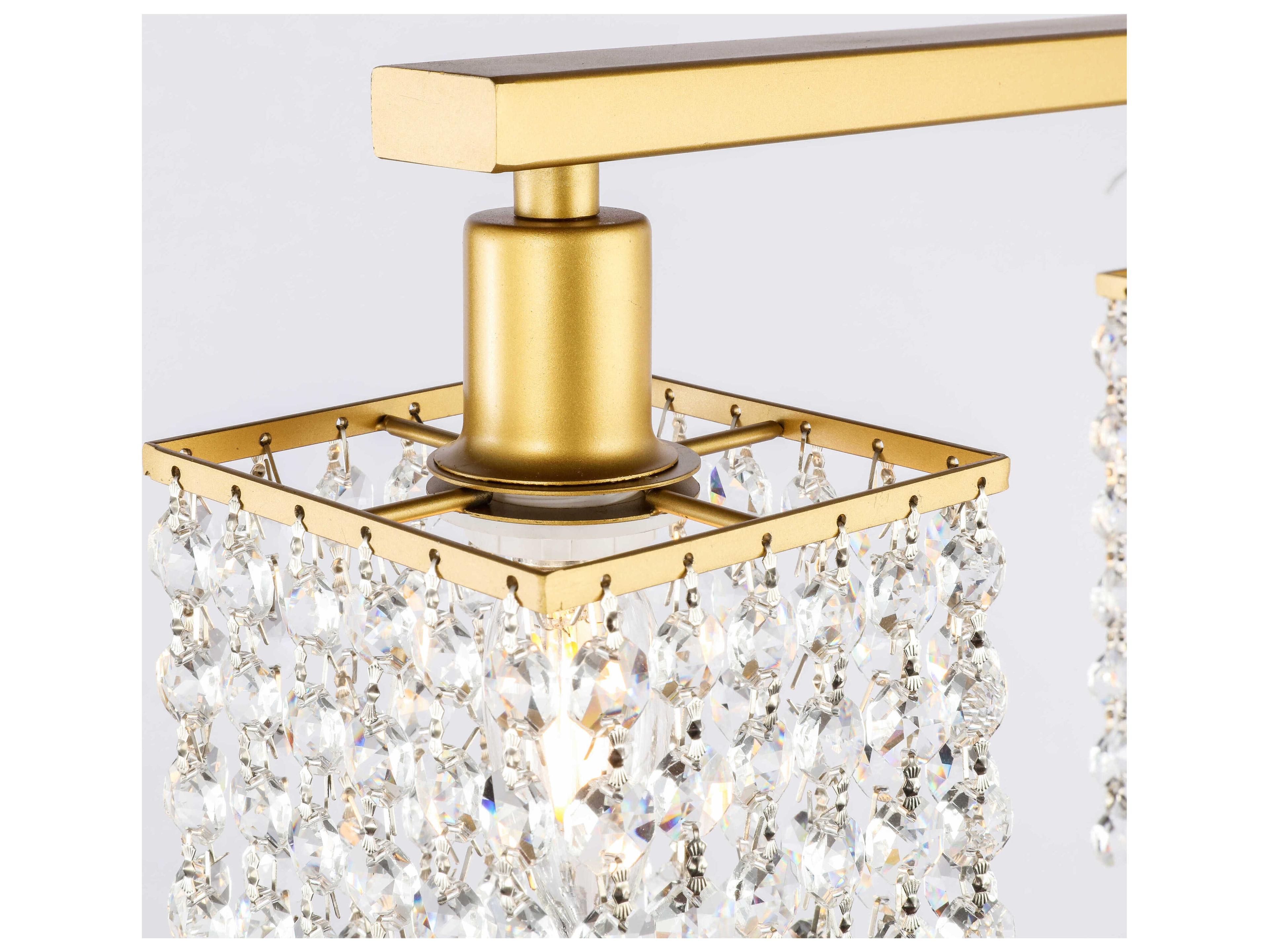 Elegant Lighting Phineas 4-Light Brass Crystal Vanity Light