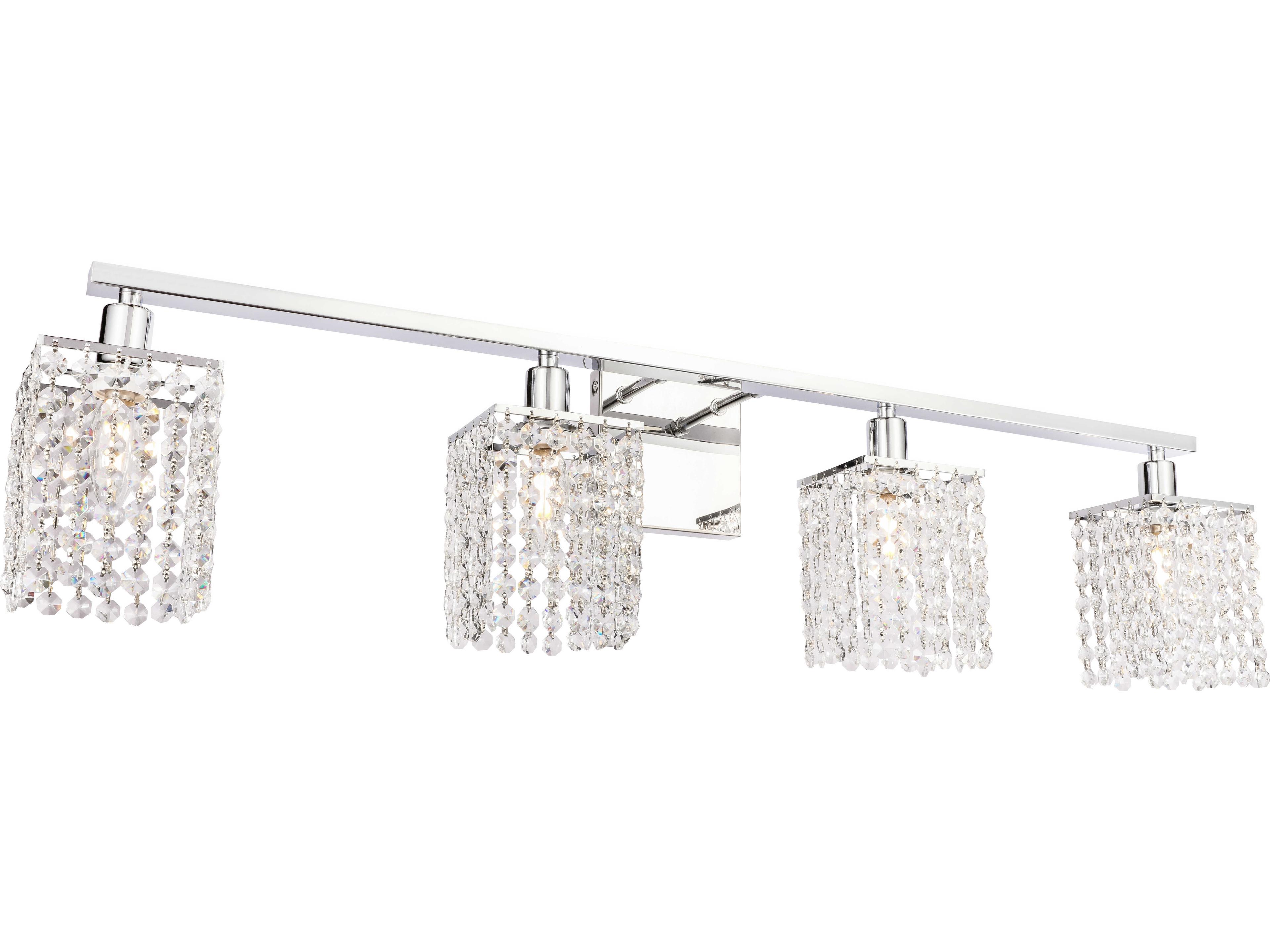 Elegant Lighting Phineas 4-Light Chrome Crystal Vanity Light