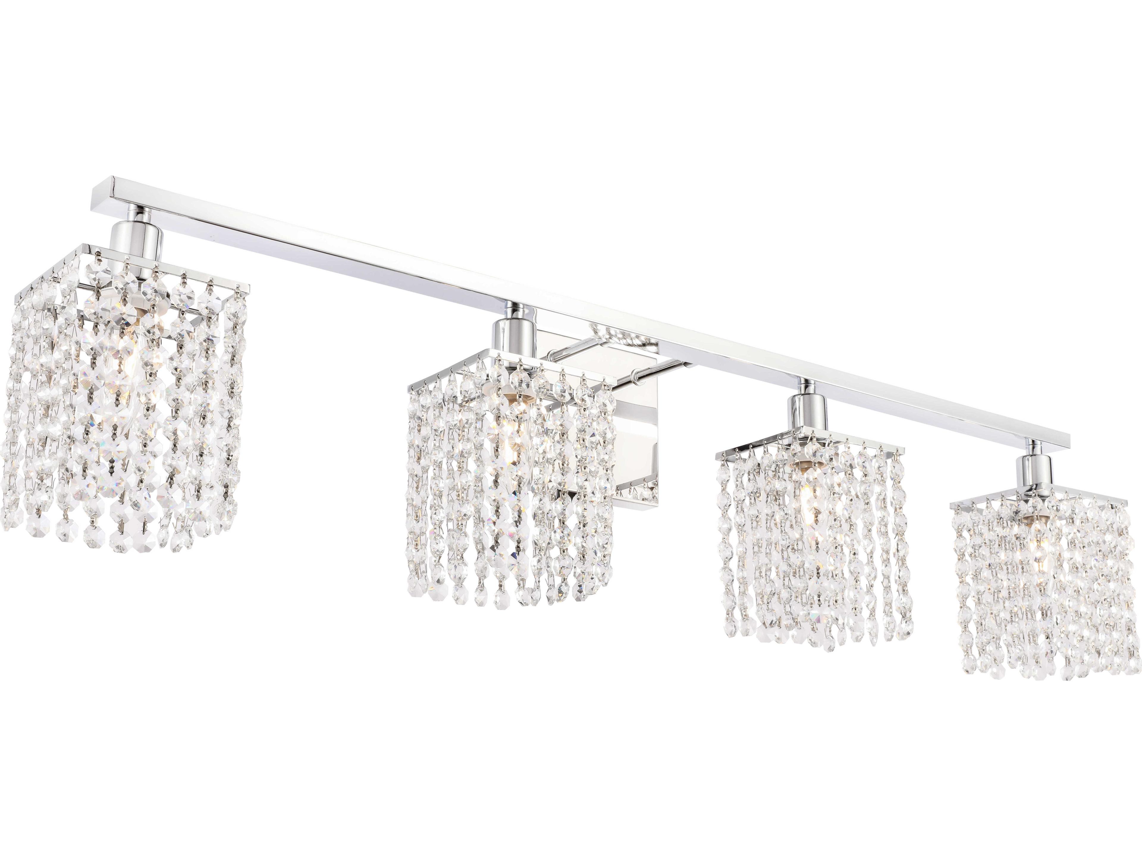 Elegant Lighting Phineas 4-Light Chrome Crystal Vanity Light