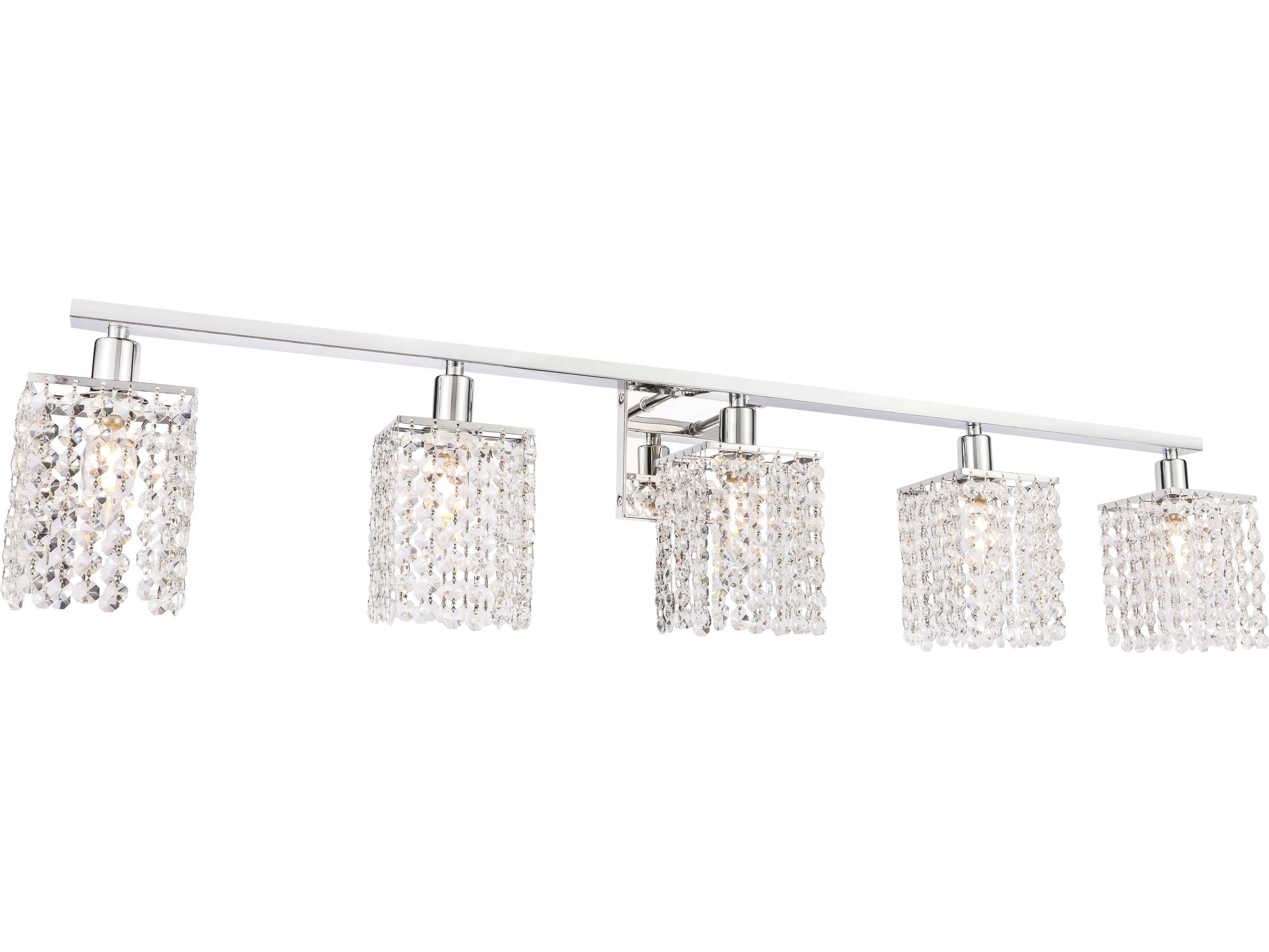 Elegant Lighting Phineas 5-Light Chrome Crystal Vanity Light