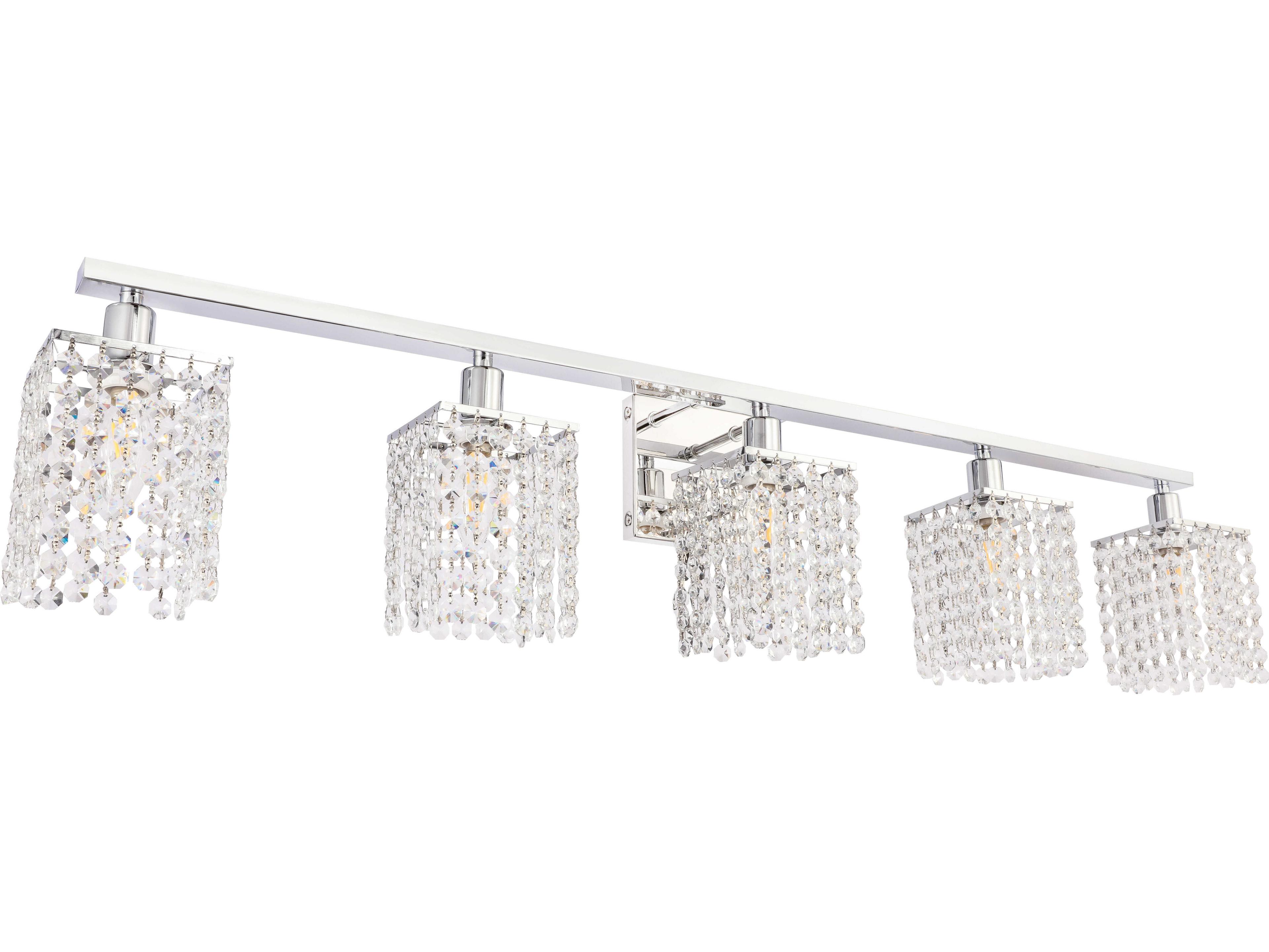 Elegant Lighting Phineas 5-Light Chrome Crystal Vanity Light