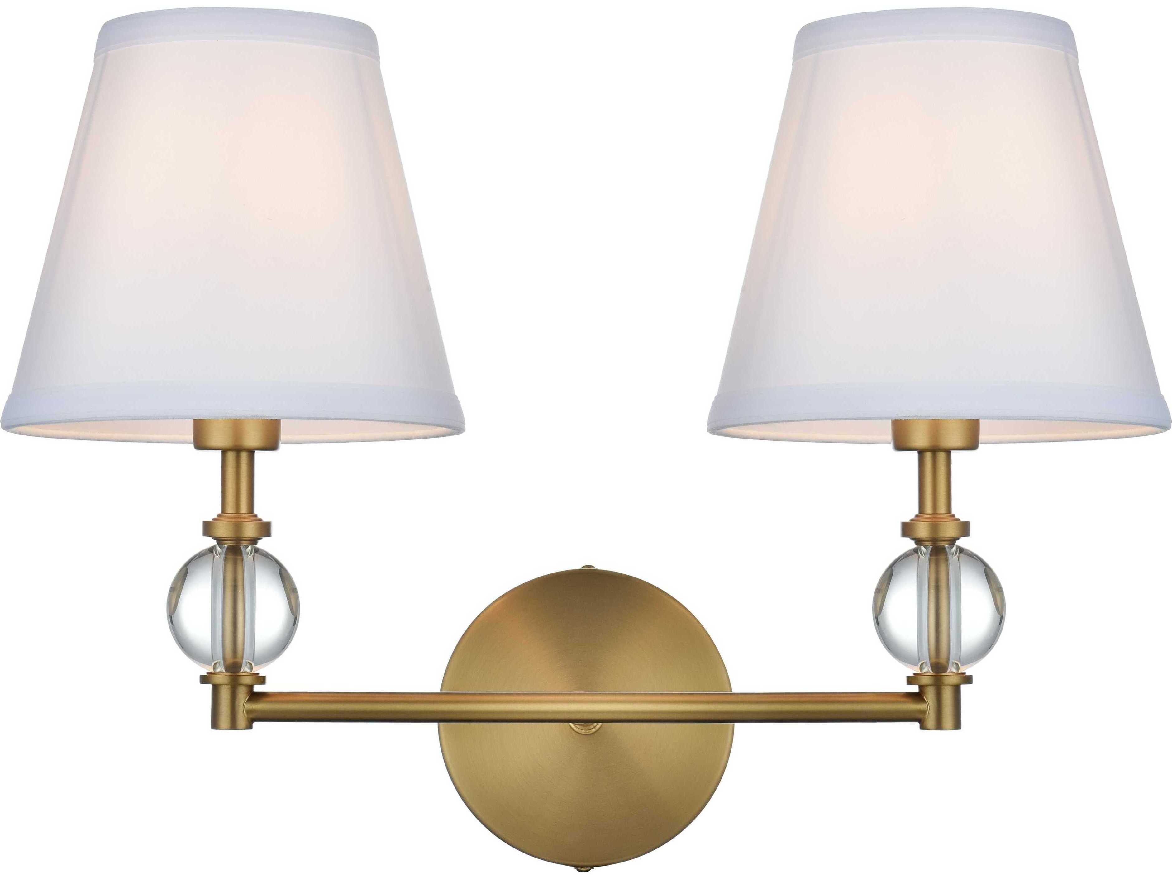 Elegant Lighting Bethany 2-Light Satin Gold Vanity Light