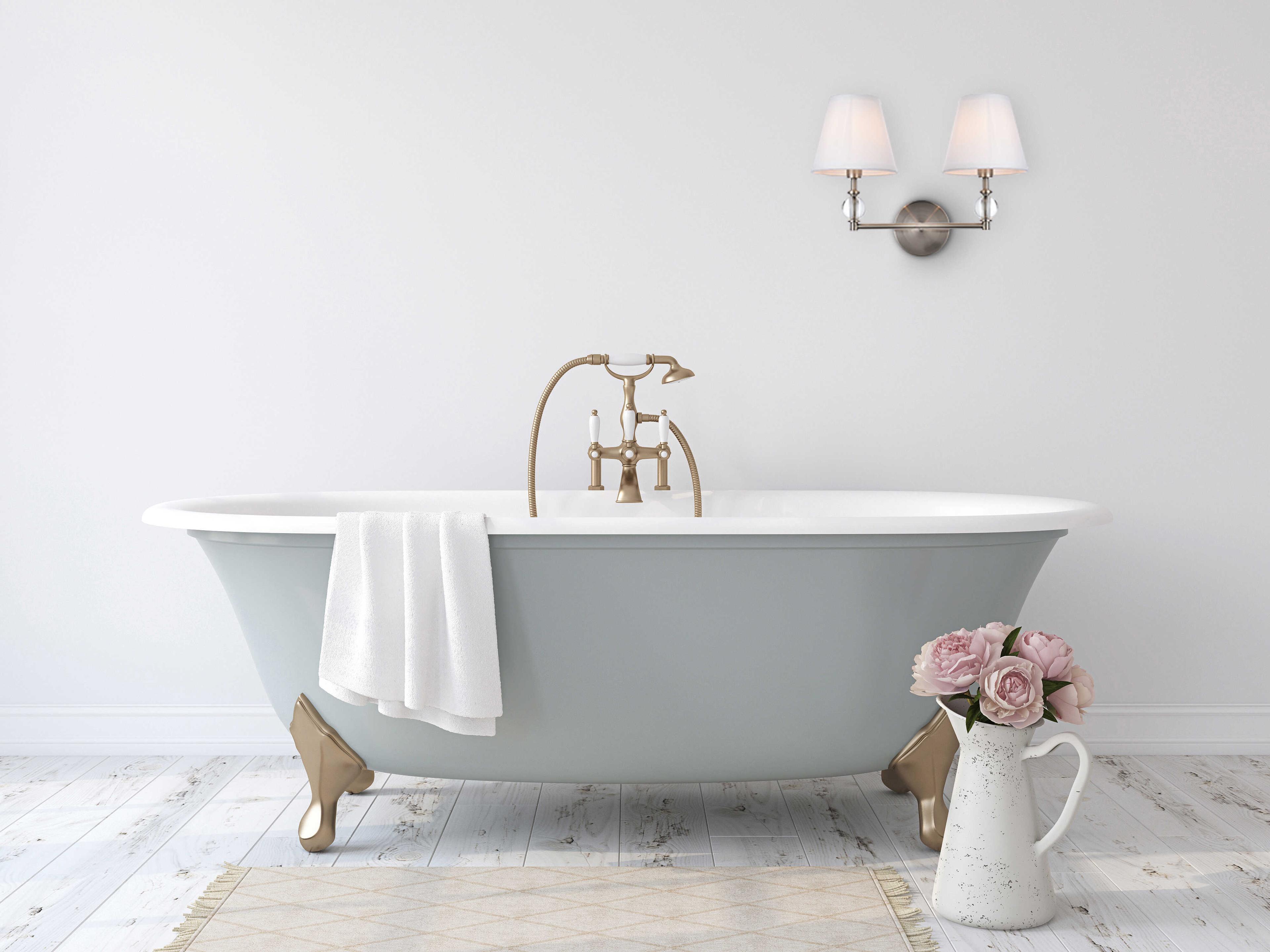 Elegant Lighting Bethany 2-Light Satin Nickel And White Fabric Shade Crystal Vanity Light