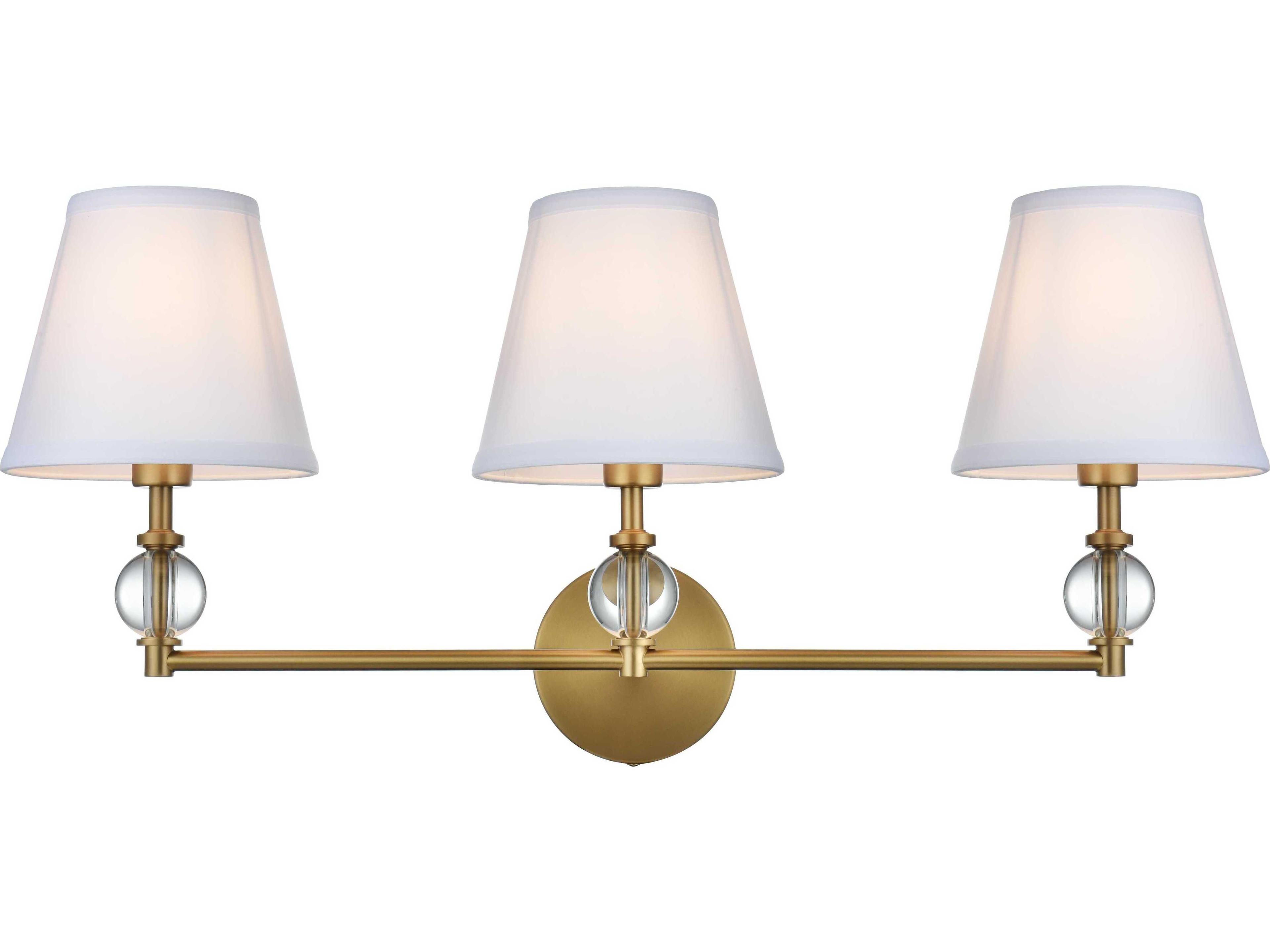Elegant Lighting Bethany 3-Light Satin Gold Vanity Light