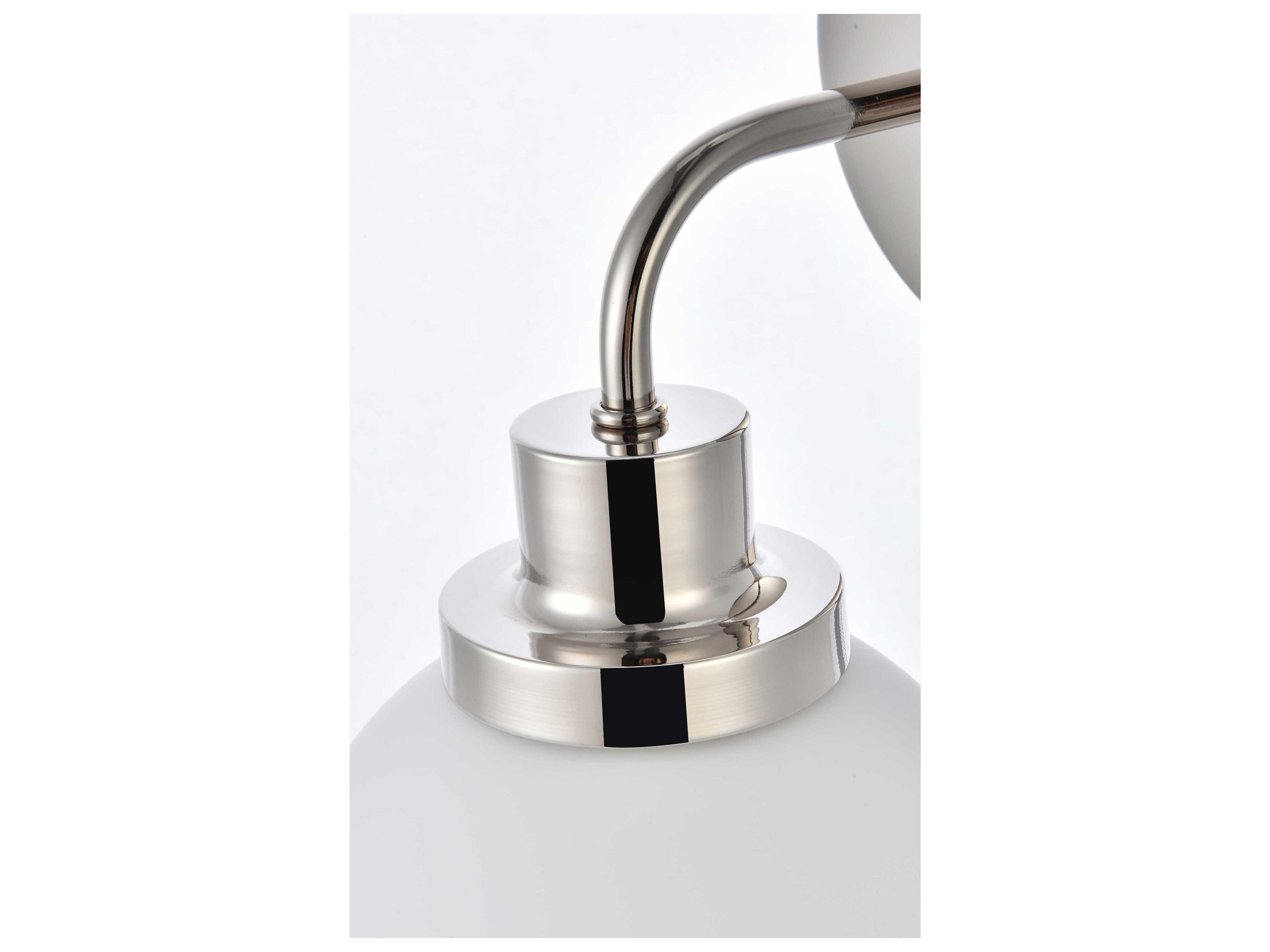 Elegant Lighting Hanson 1-Light Polished Nickel And Frosted Shade Glass Wall Sconce