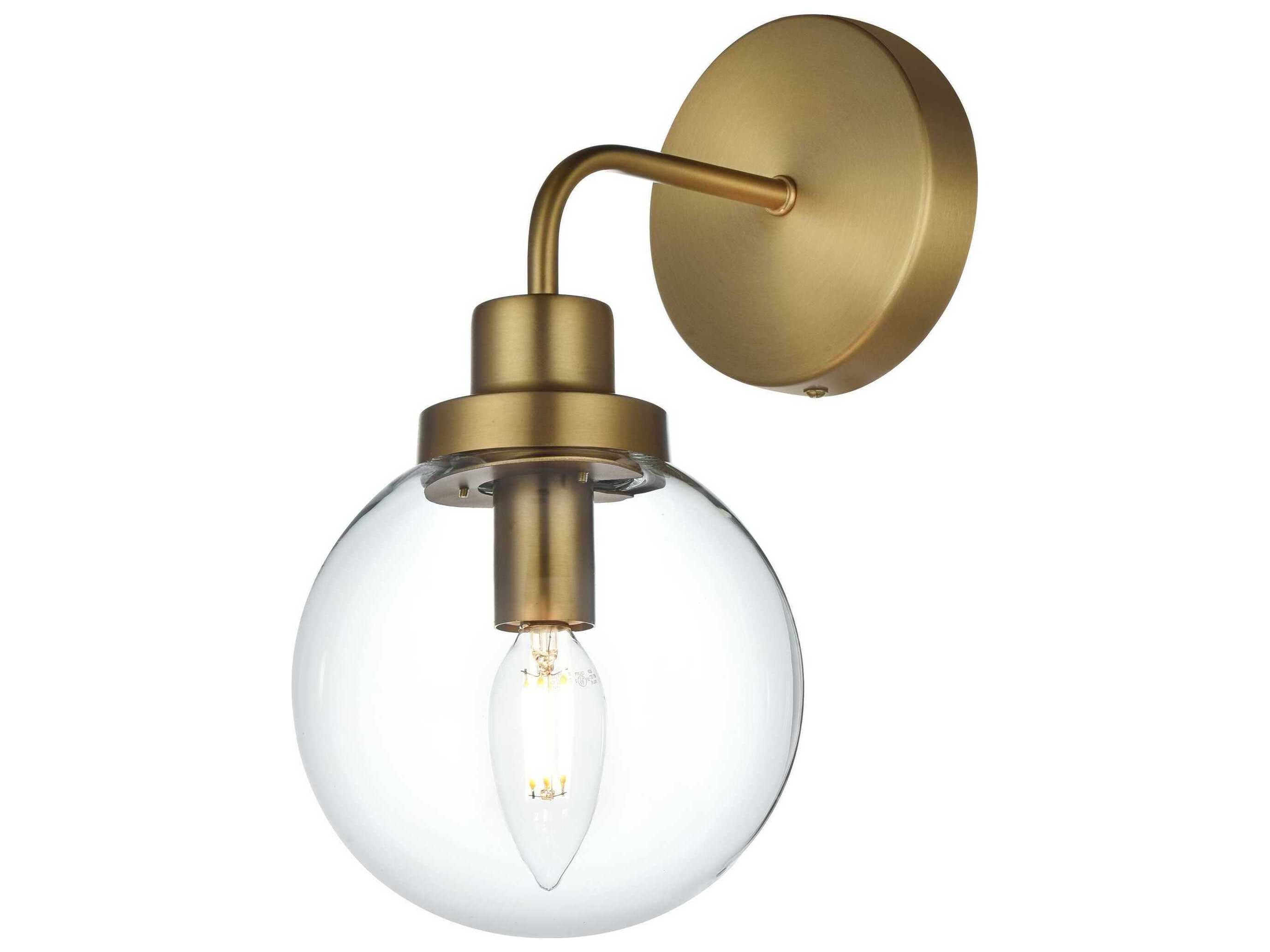 Elegant Lighting Hanson 1-Light Satin Gold Wall Sconce