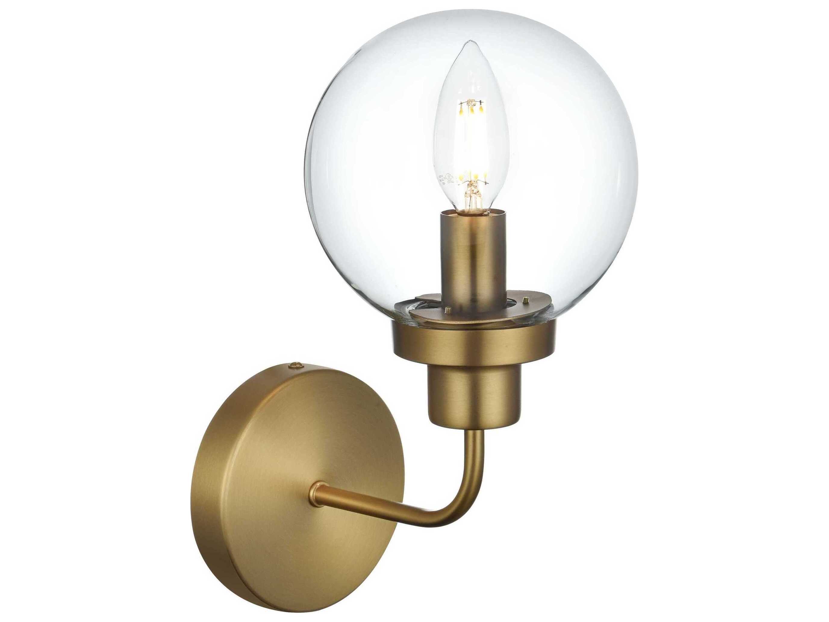 Elegant Lighting Hanson 1-Light Satin Gold Wall Sconce
