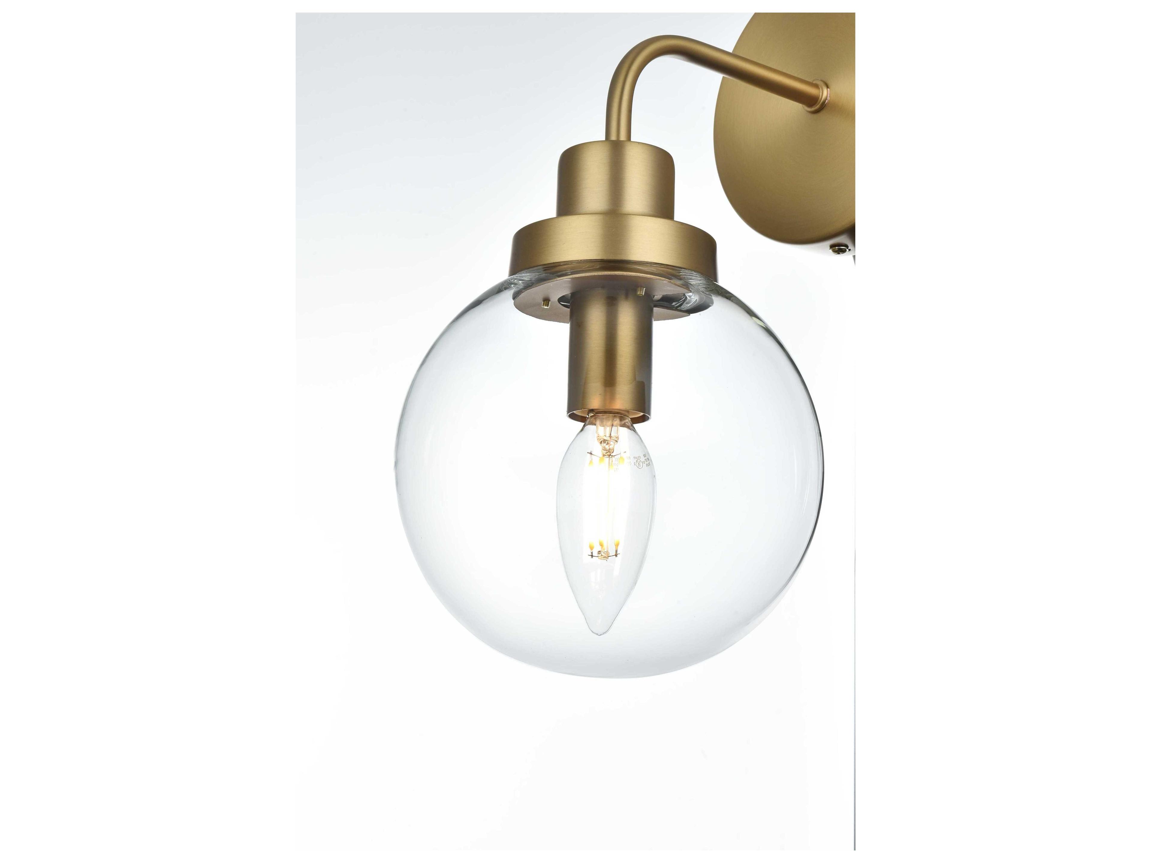 Elegant Lighting Hanson 1-Light Satin Gold Wall Sconce