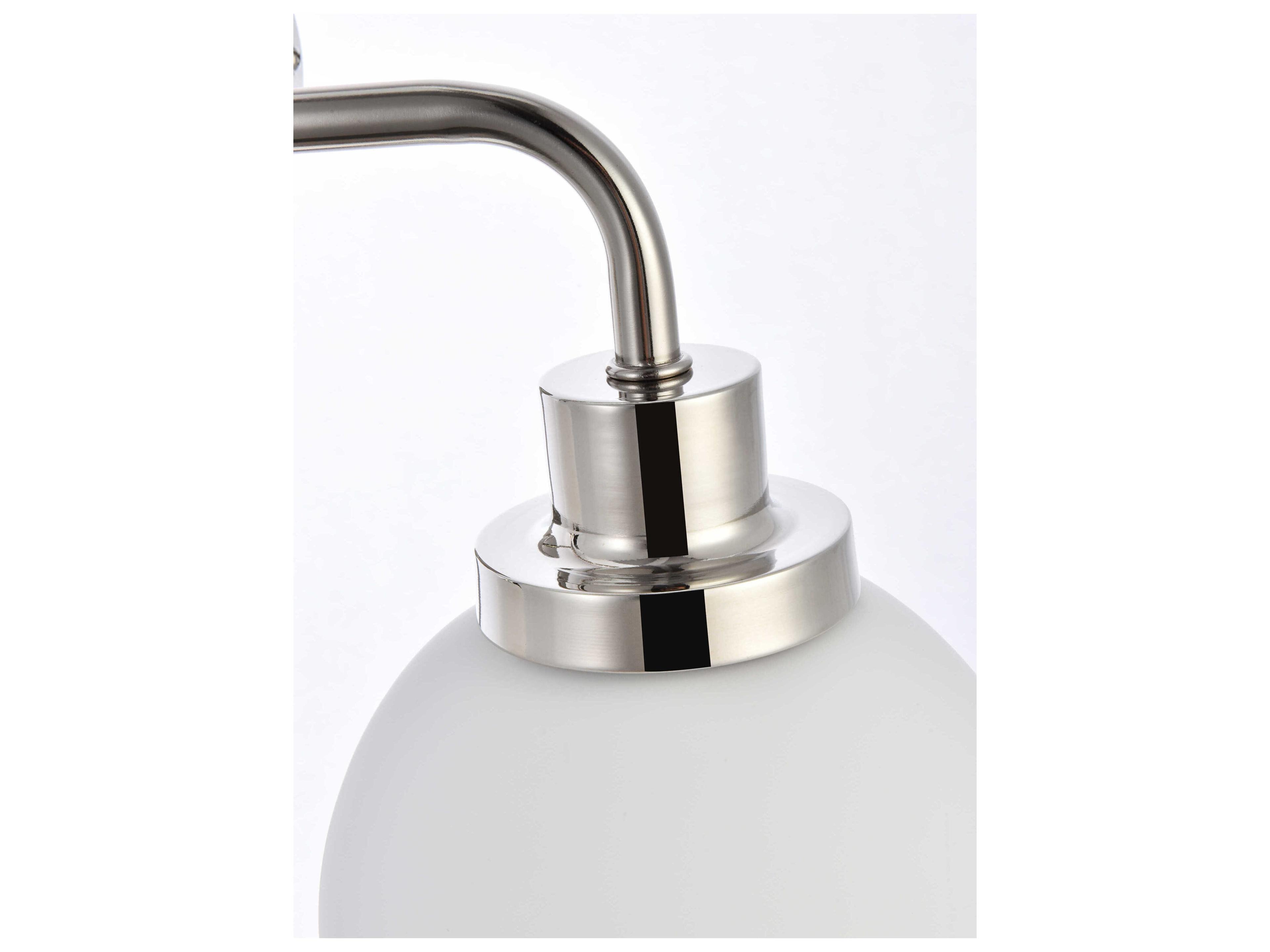 Elegant Lighting Hanson 2-Light Polished Nickel And Frosted Shade Glass Vanity Light