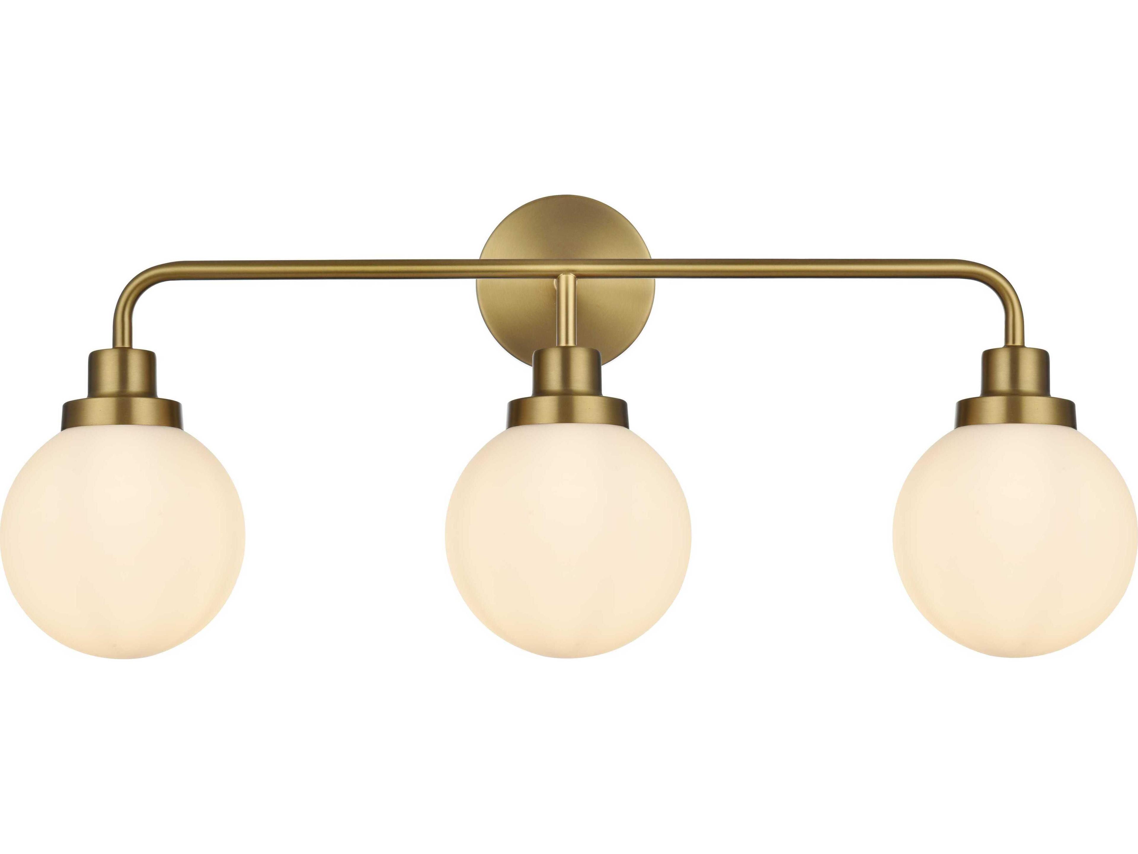 Elegant Lighting Hanson 3-Light Satin Gold Vanity Light