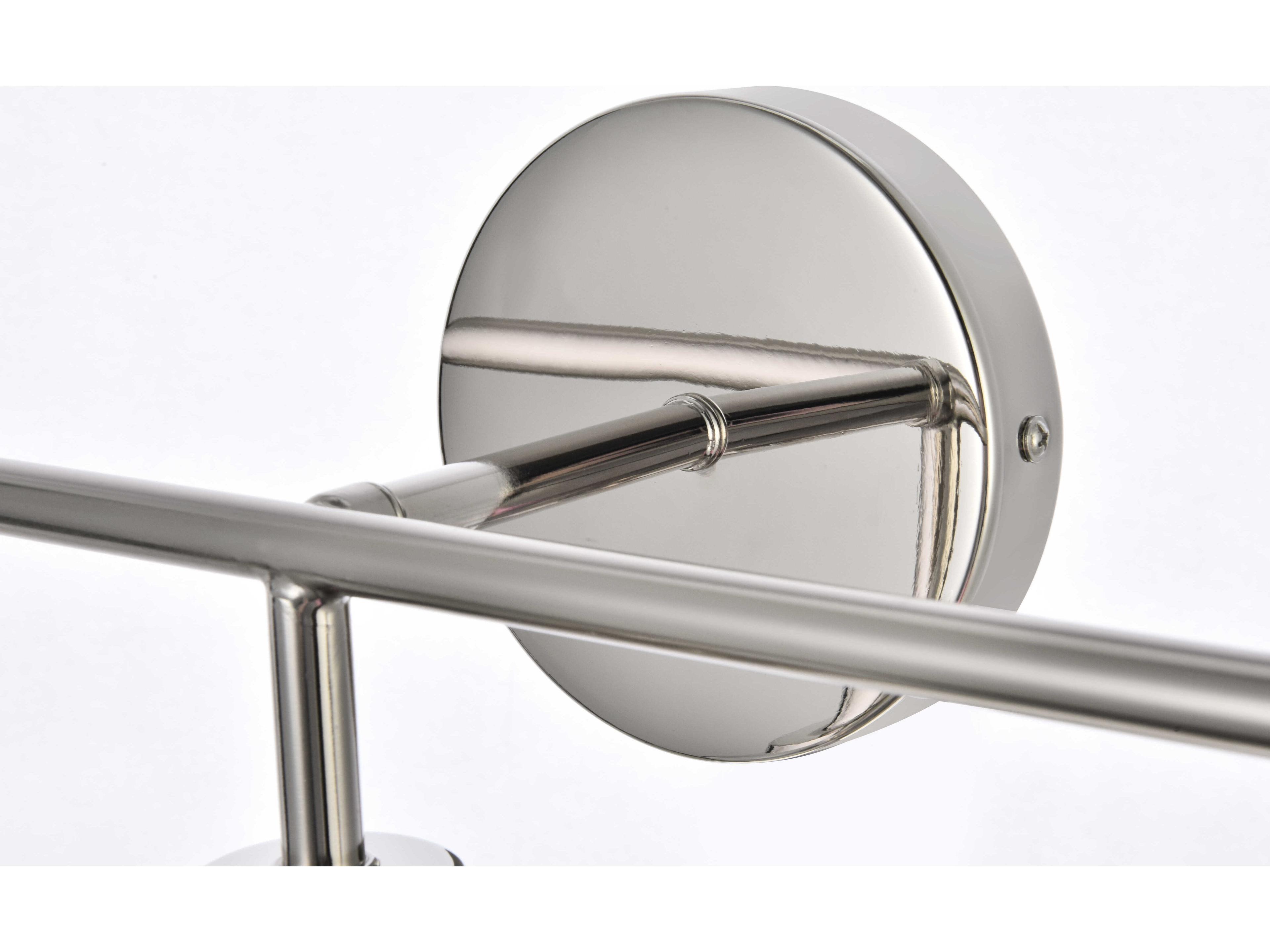 Elegant Lighting Hanson 3-Light Polished Nickel And Clear Shade Glass Vanity Light