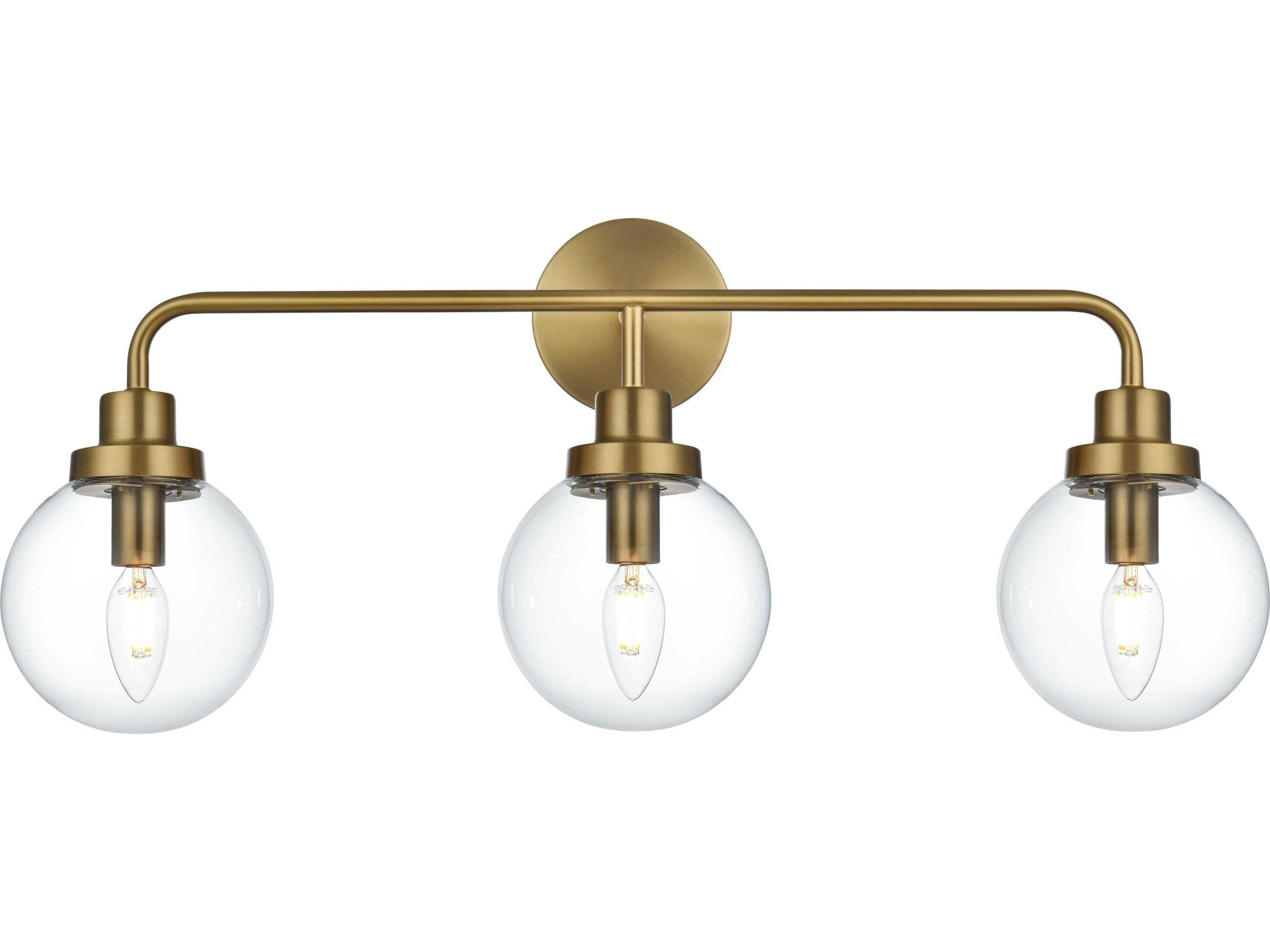 Elegant Lighting Hanson 3-Light Satin Gold Vanity Light