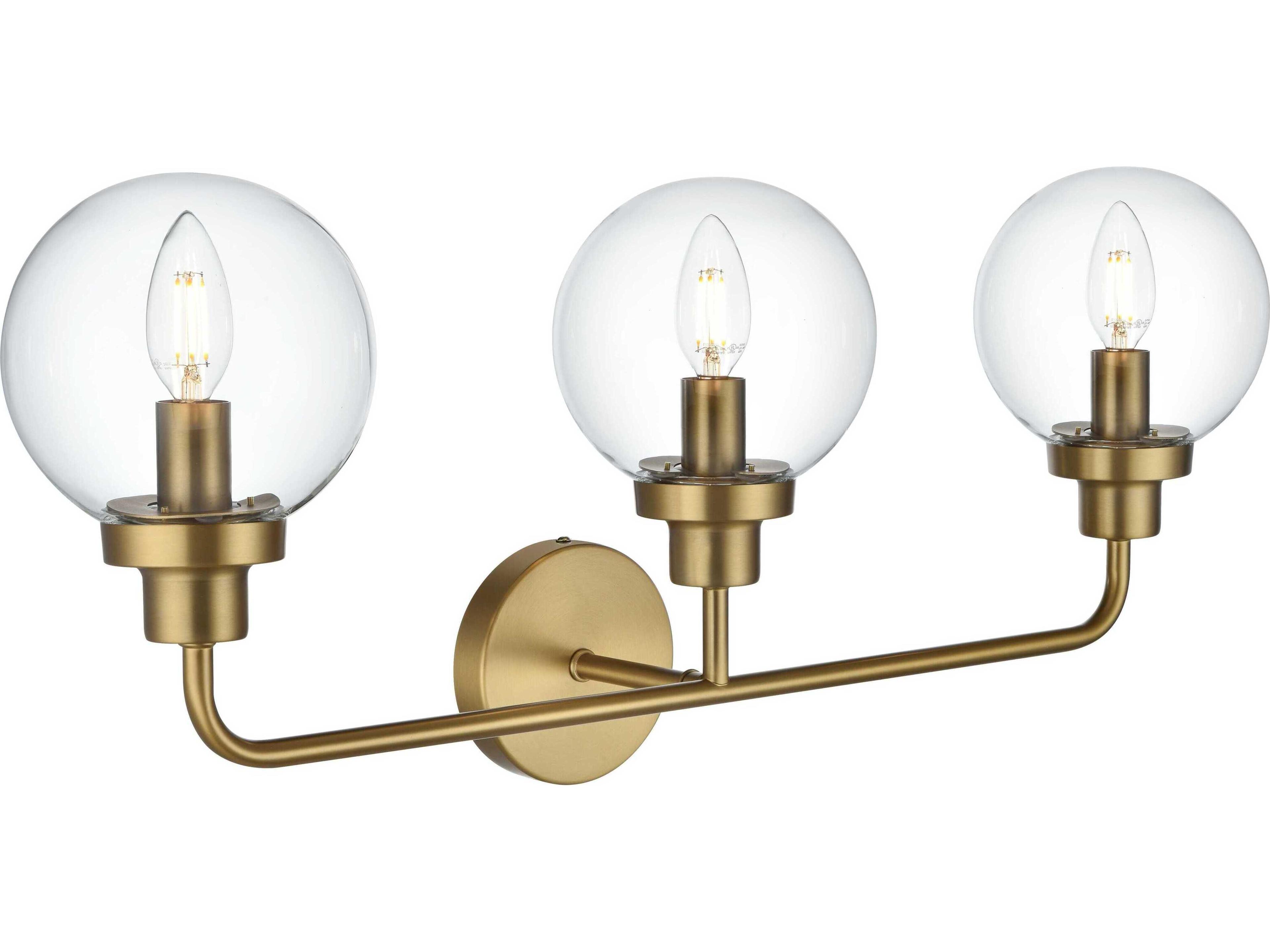 Elegant Lighting Hanson 3-Light Satin Gold Vanity Light