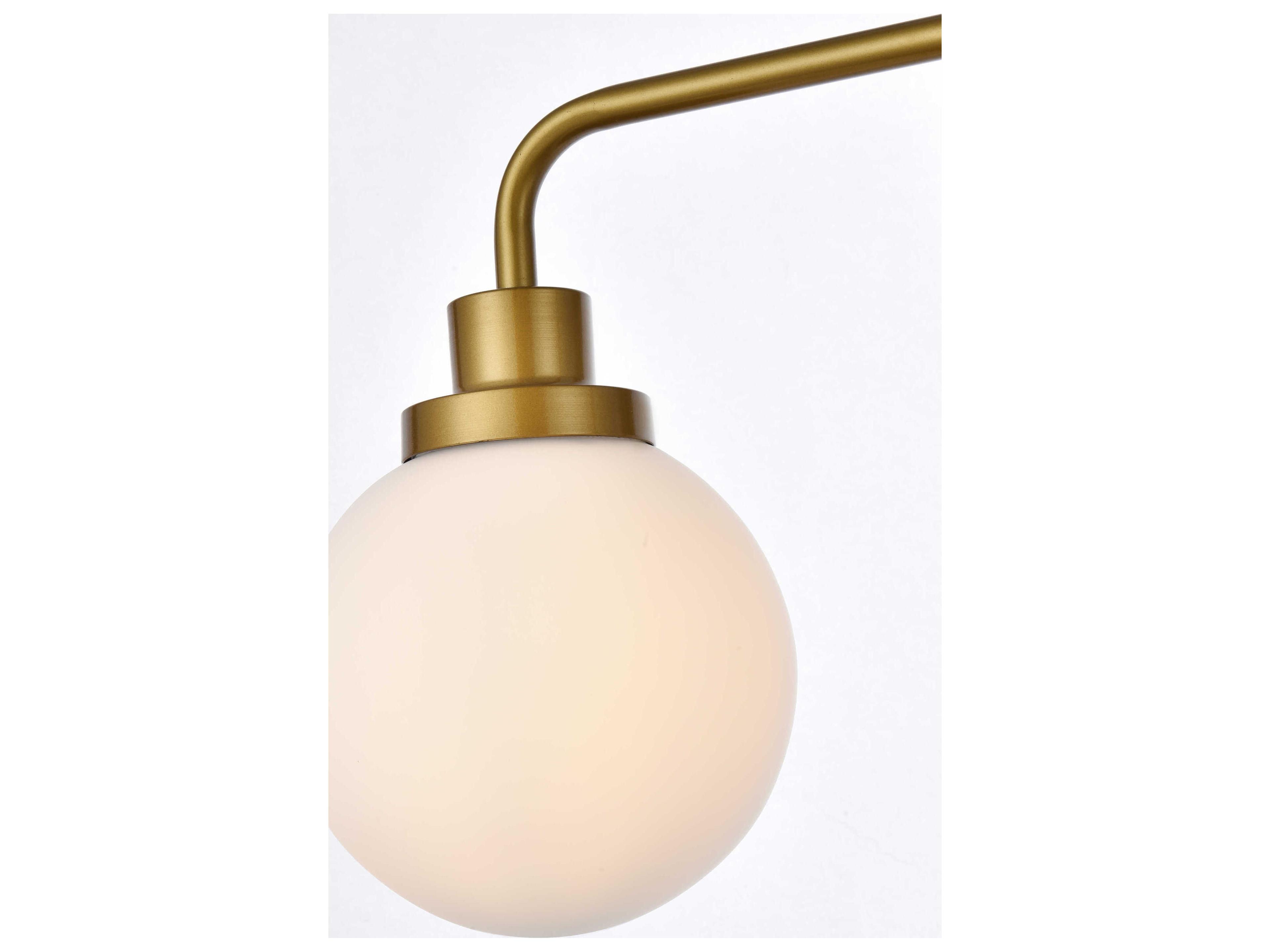 Elegant Lighting Hanson 4-Light Brass And Frosted Shade Glass Vanity Light