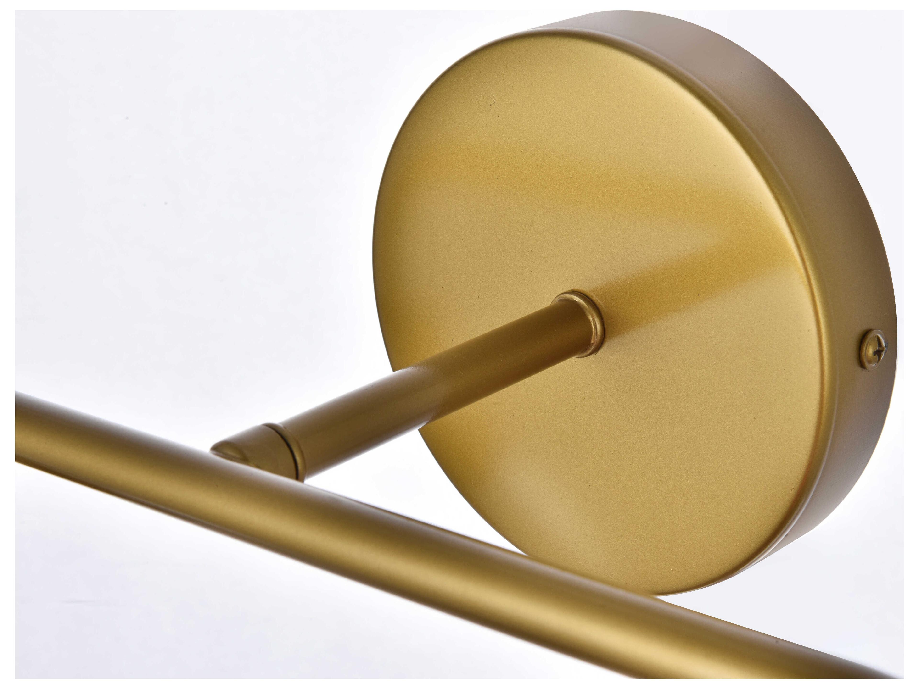 Elegant Lighting Hanson 4-Light Brass And Frosted Shade Glass Vanity Light