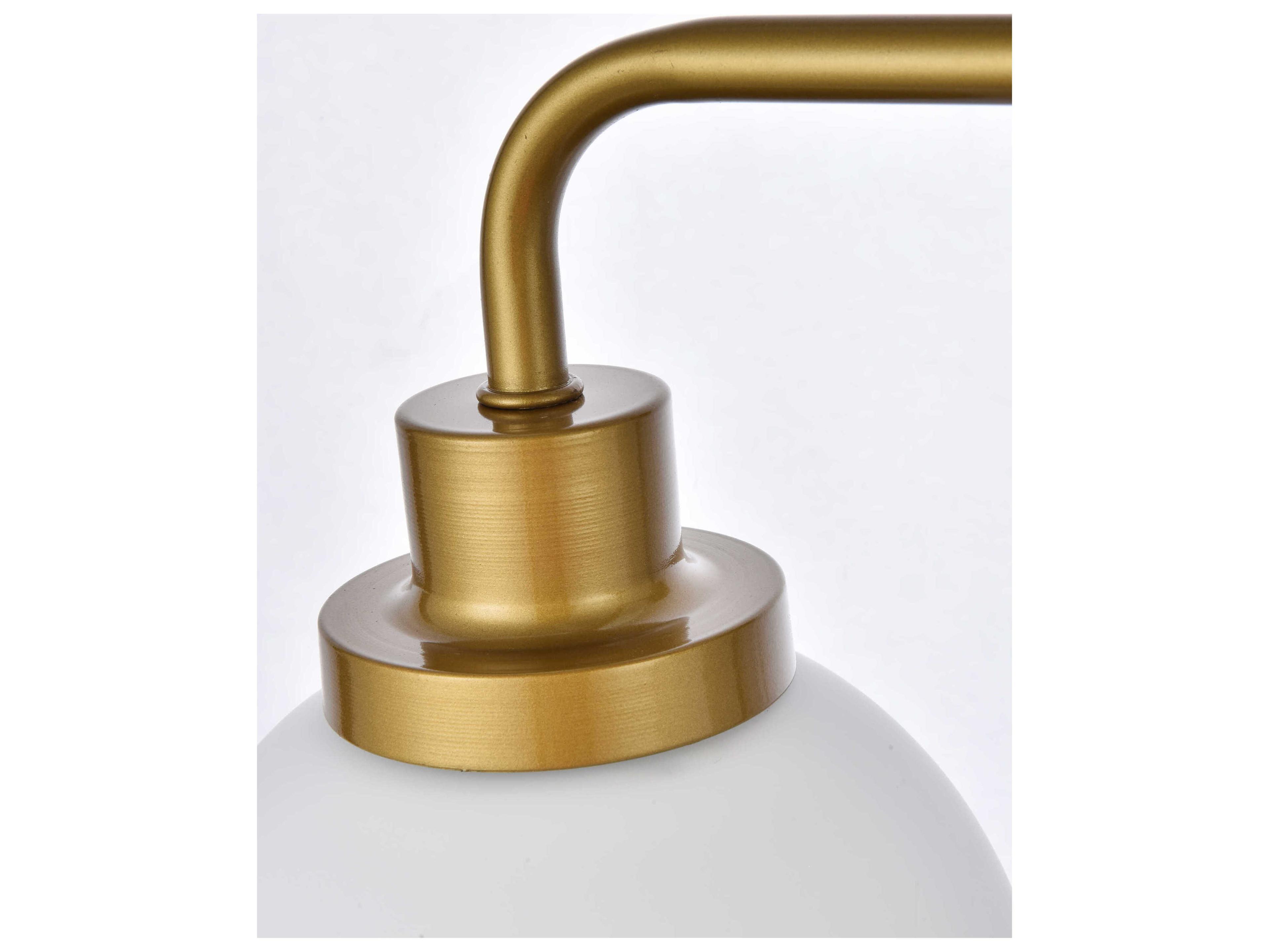 Elegant Lighting Hanson 4-Light Brass And Frosted Shade Glass Vanity Light