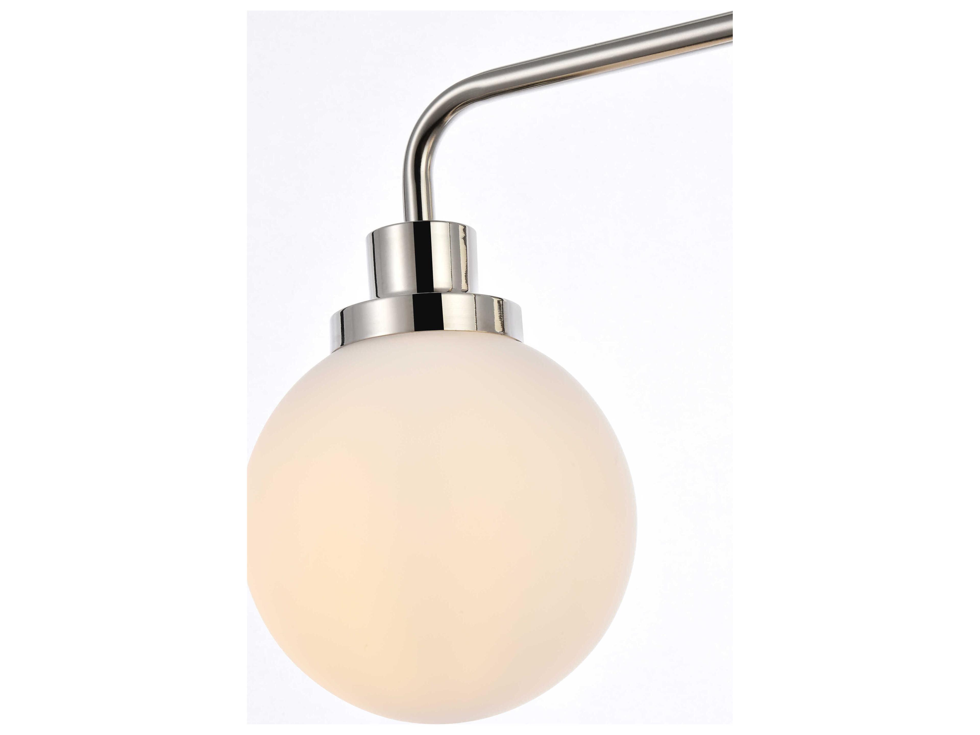 Elegant Lighting Hanson 4-Light Polished Nickel And Frosted Shade Glass Vanity Light