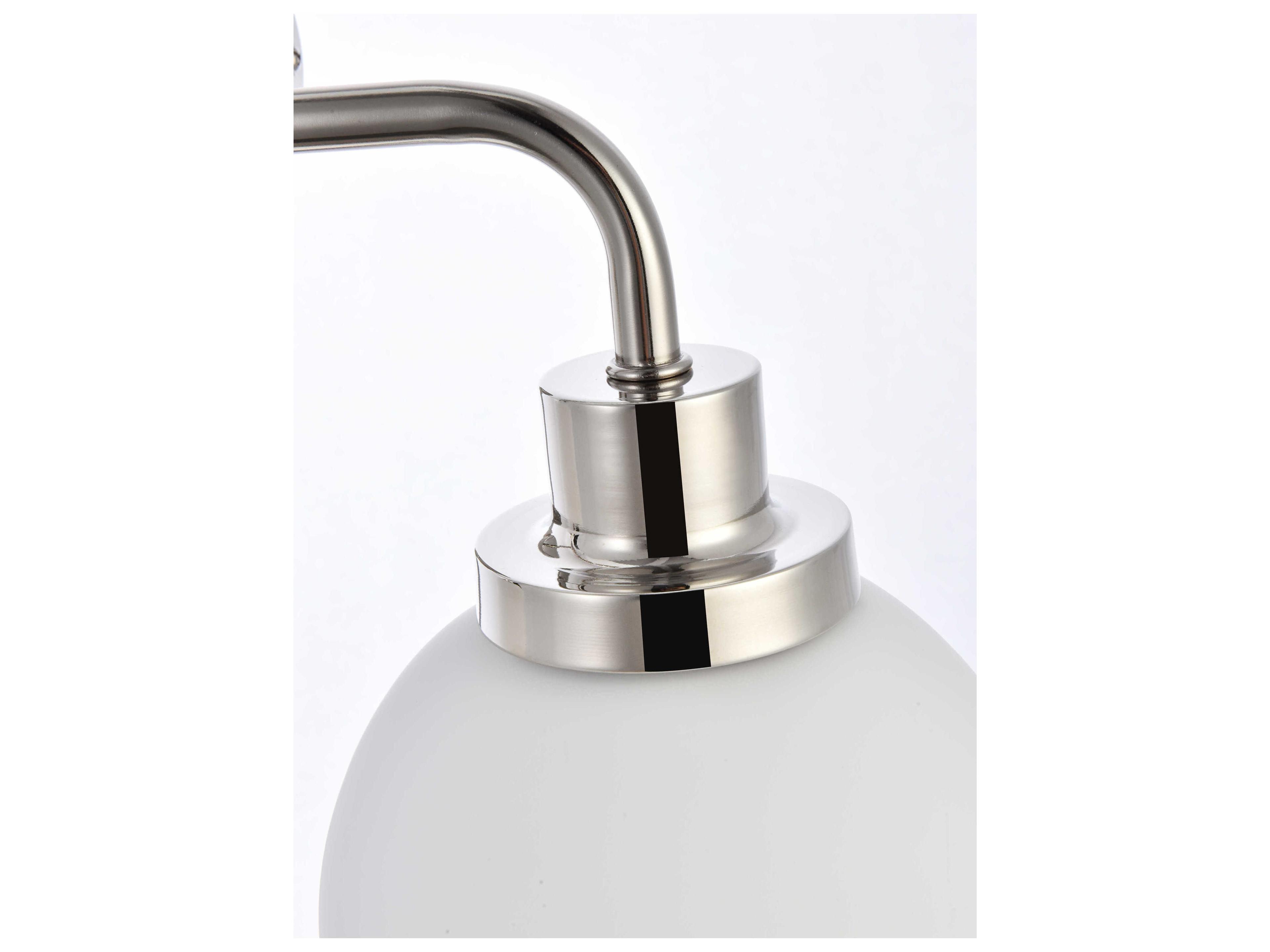 Elegant Lighting Hanson 4-Light Polished Nickel And Frosted Shade Glass Vanity Light