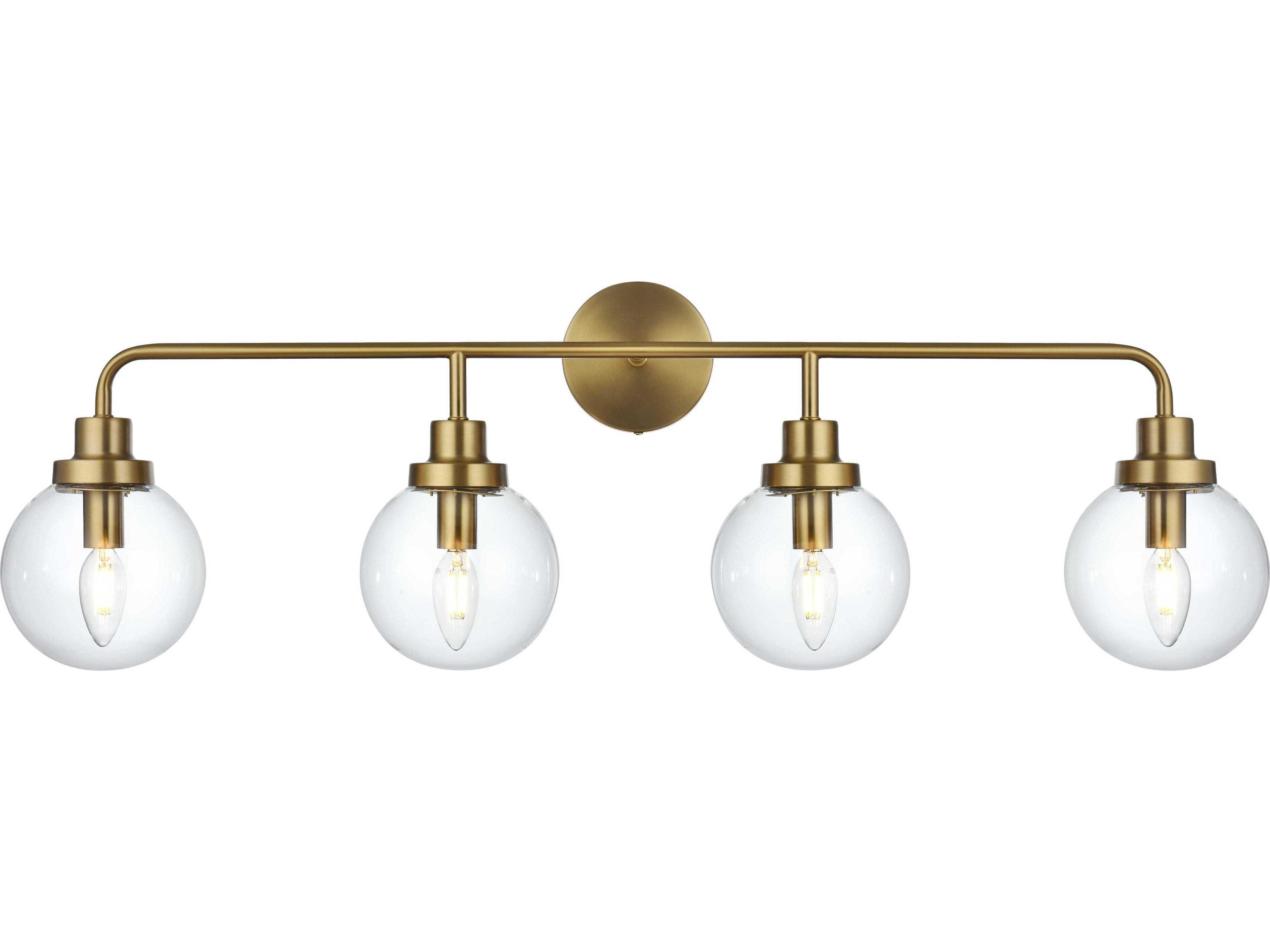 Elegant Lighting Hanson 4-Light Satin Gold Vanity Light