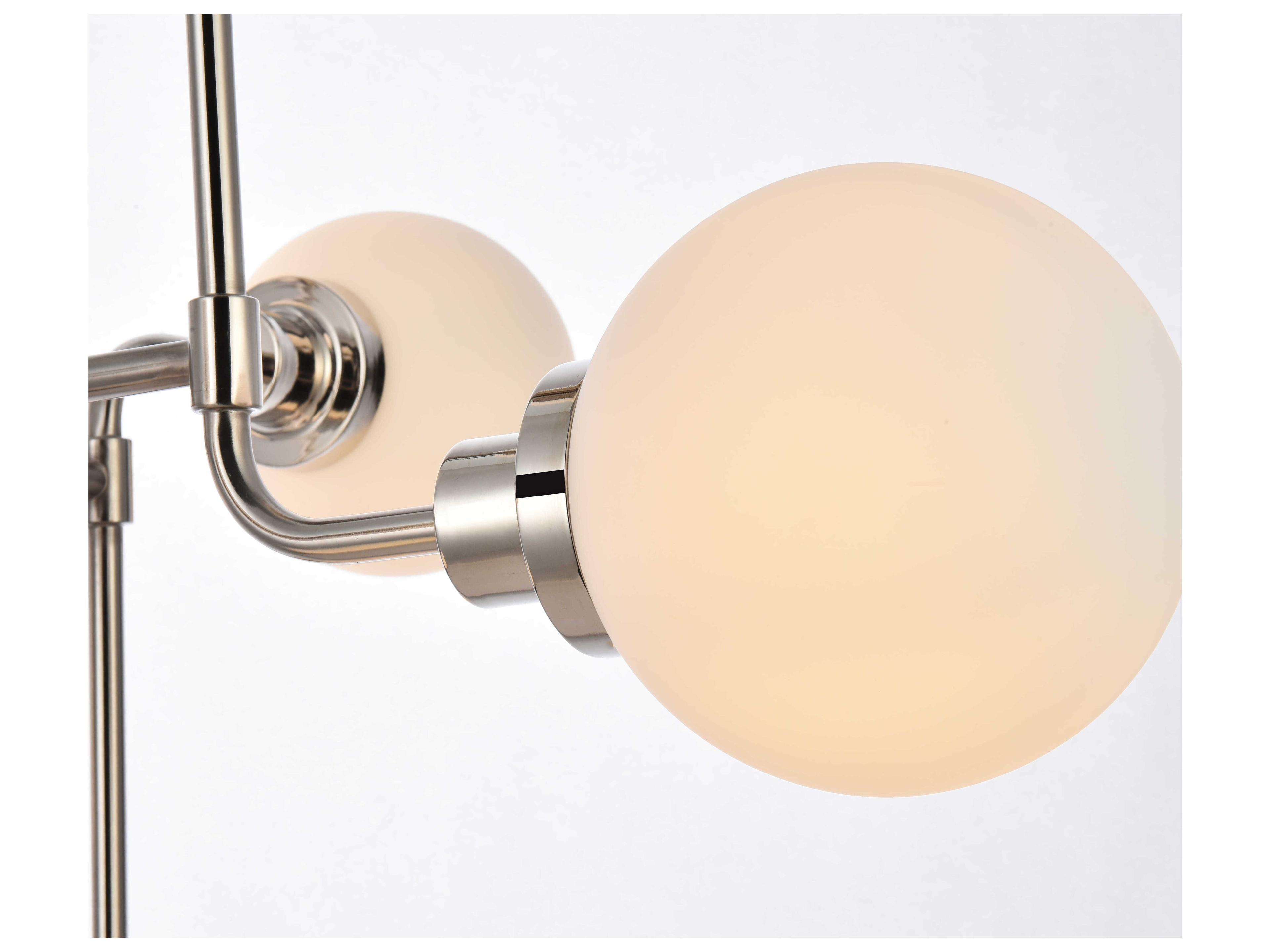 Elegant Lighting Hanson 8-Light Polished Nickel Glass Globe Chandelier