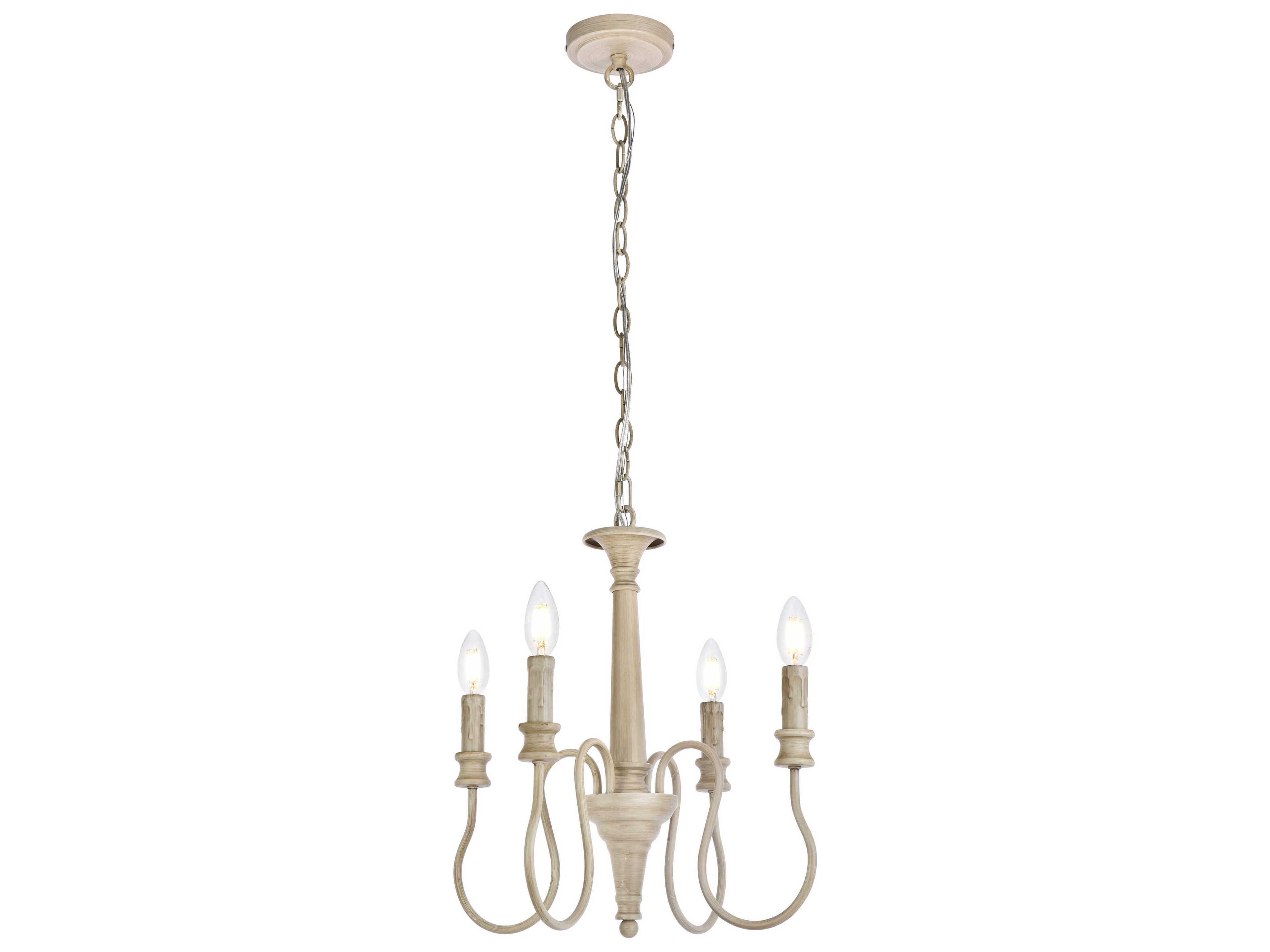 Elegant Lighting Flynx 4-Light Weathered Dove Chrome Chandelier