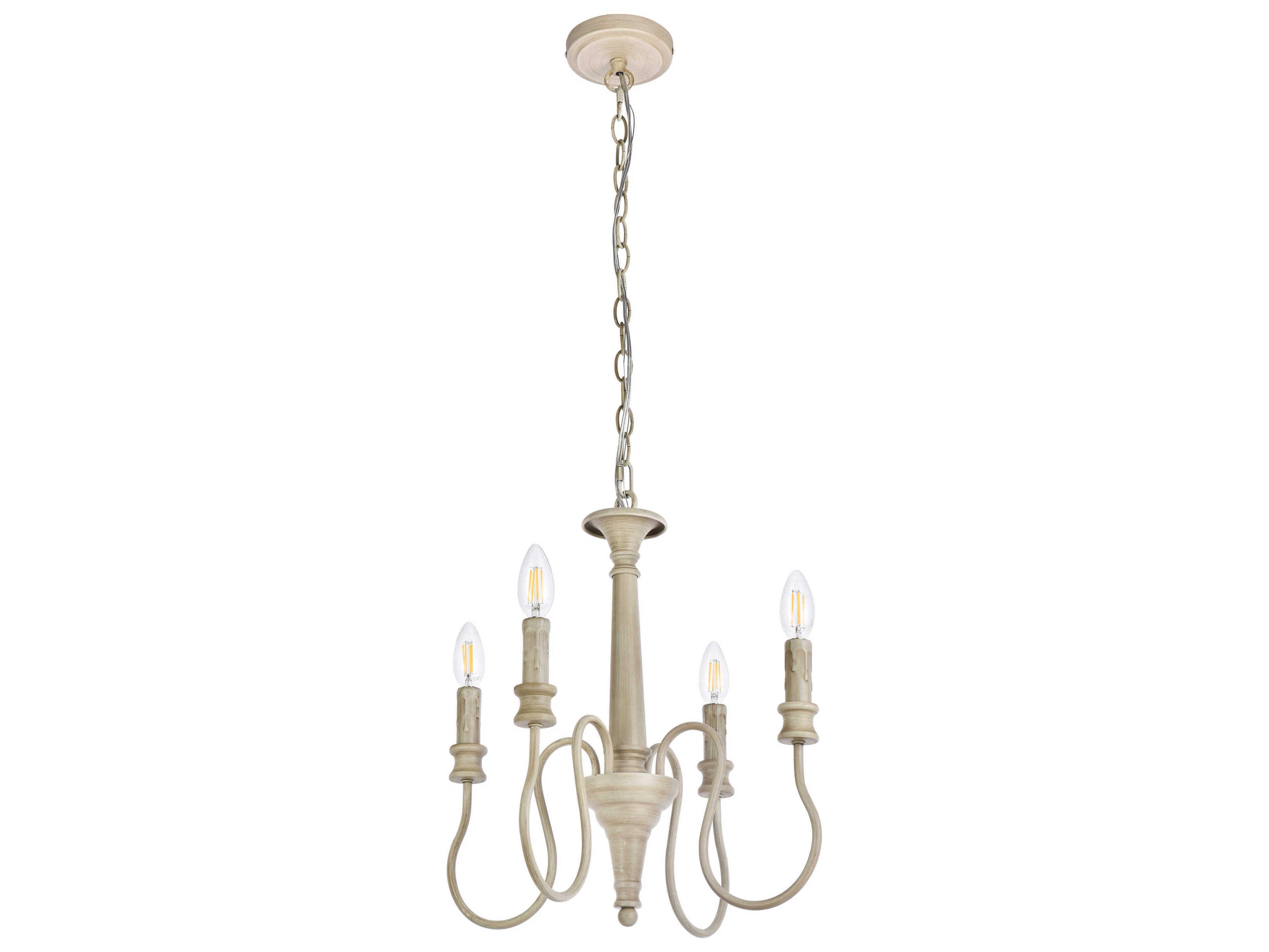 Elegant Lighting Flynx 4-Light Weathered Dove Chrome Chandelier