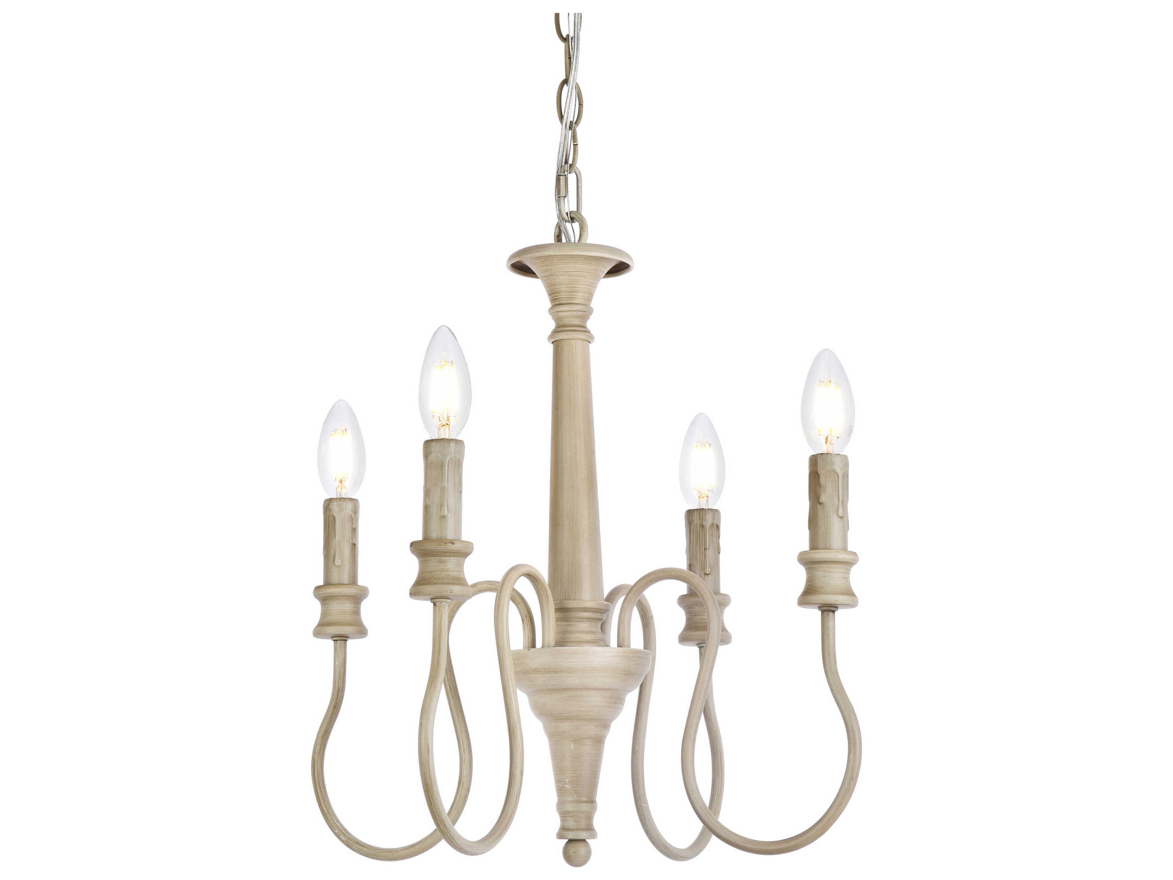Elegant Lighting Flynx 4-Light Weathered Dove Chrome Chandelier
