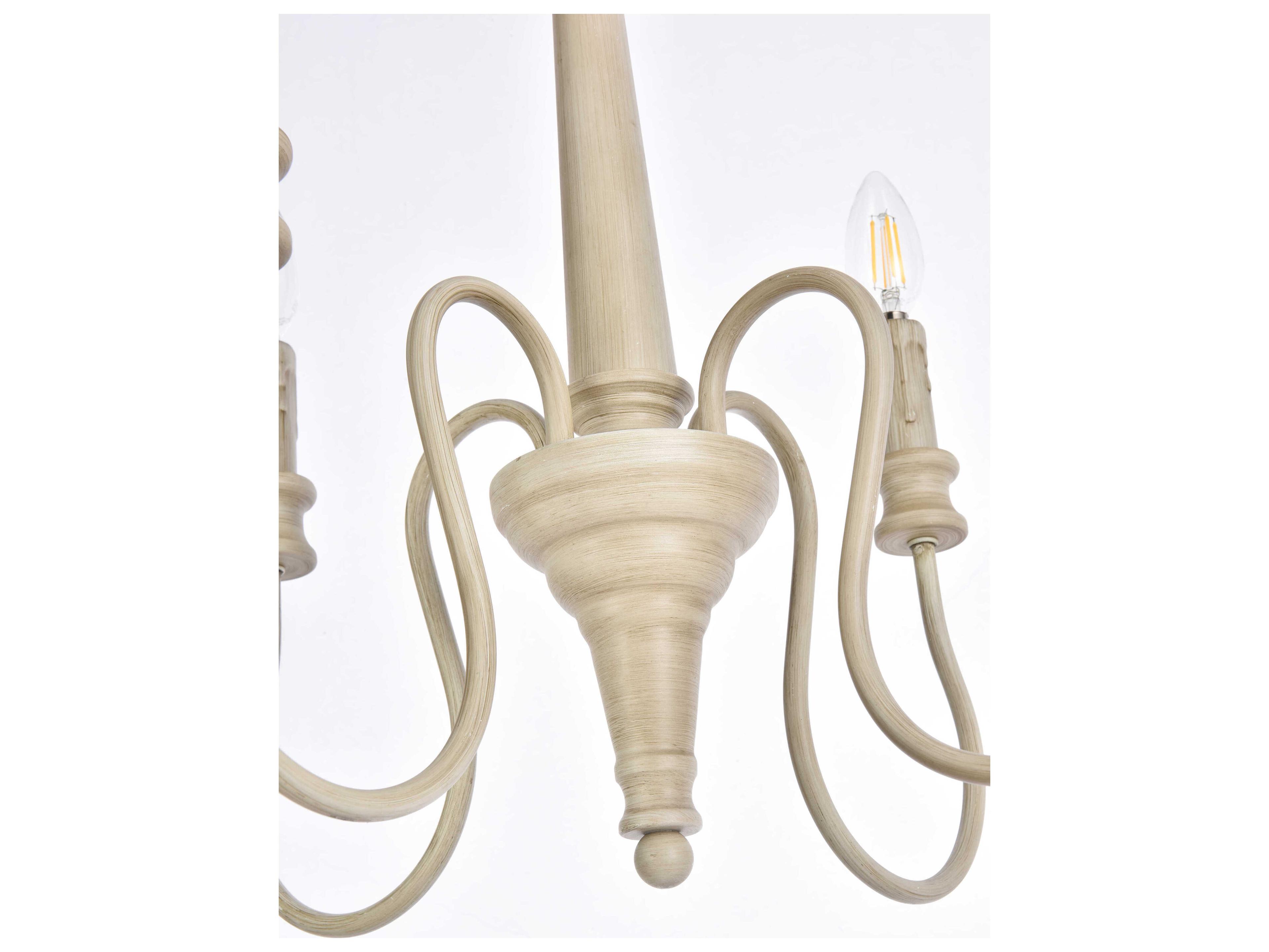 Elegant Lighting Flynx 4-Light Weathered Dove Chrome Chandelier