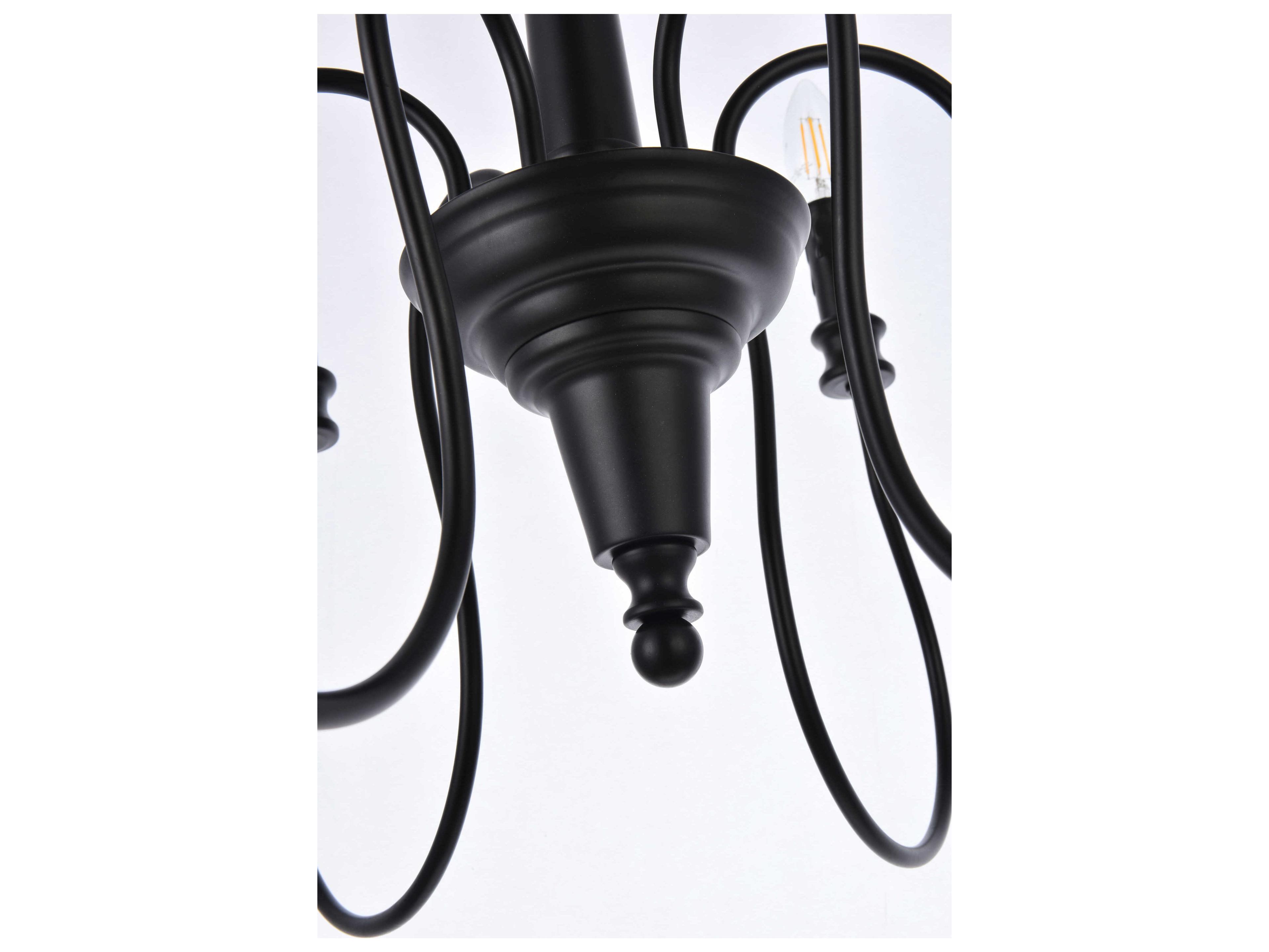Elegant Lighting Flynx 6-Light Black Chandelier