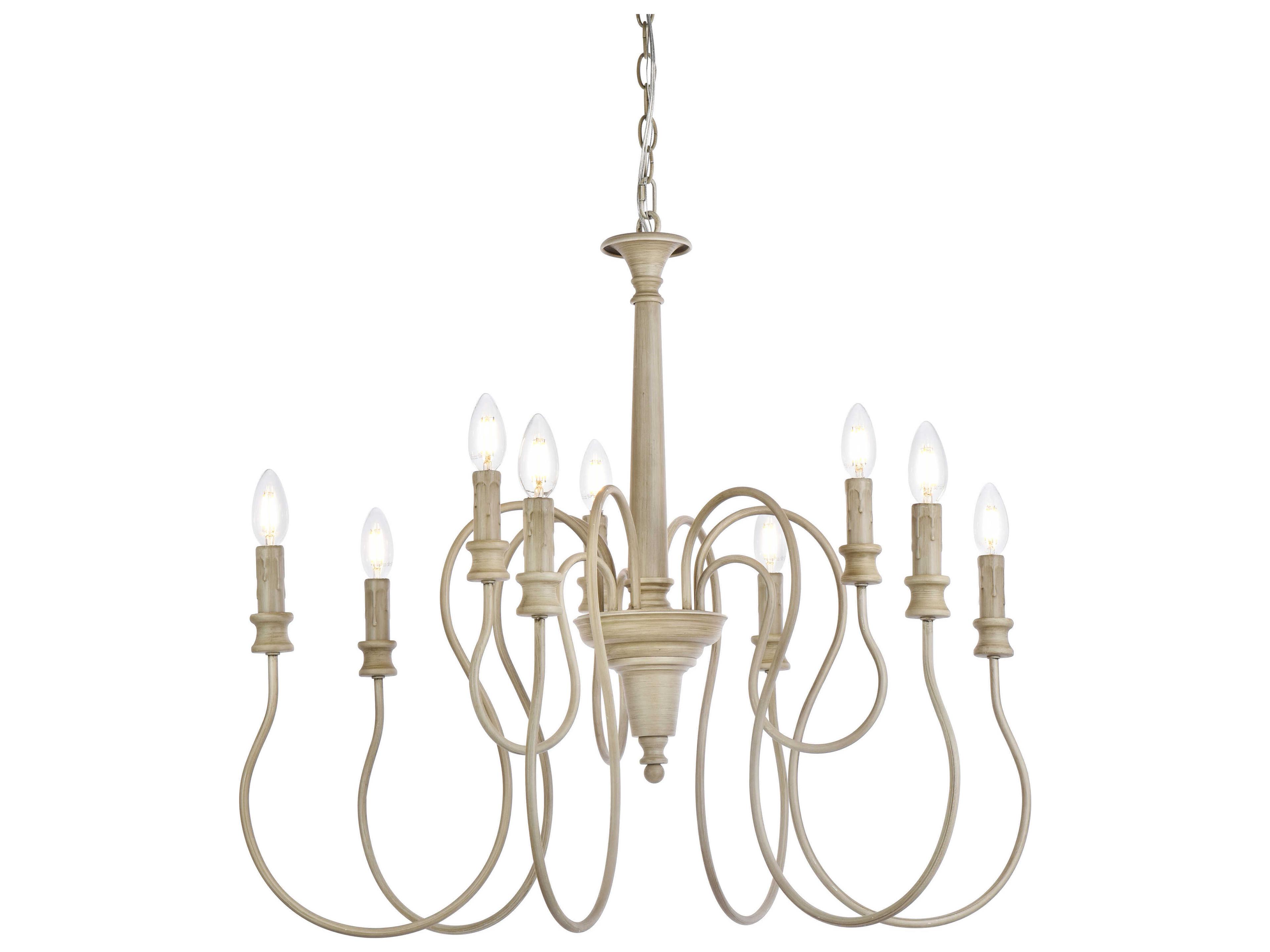 Elegant Lighting Flynx 9-Light Weathered Dove Chrome Chandelier